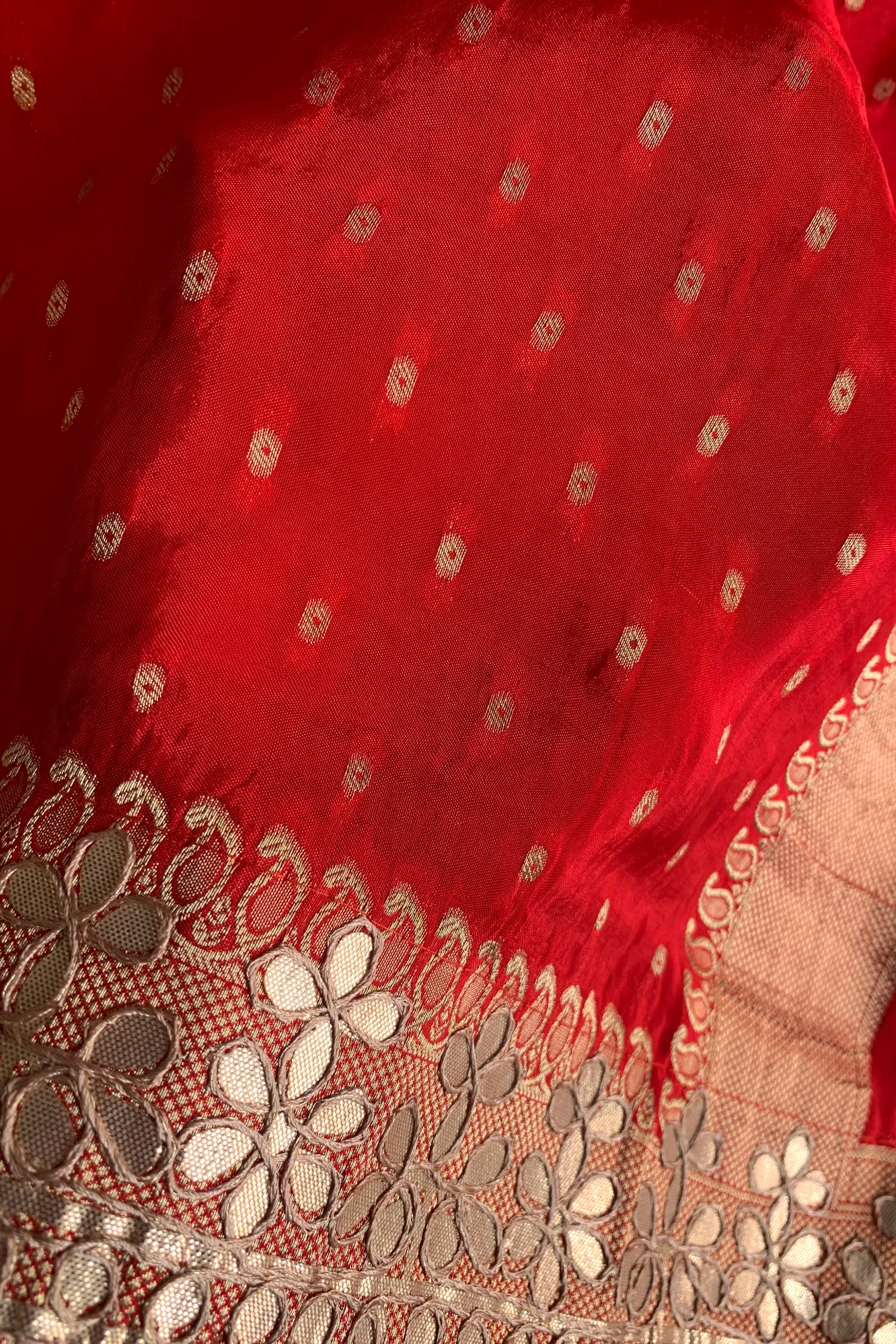 Red Bandhej Russian Silk Saree 5772 10