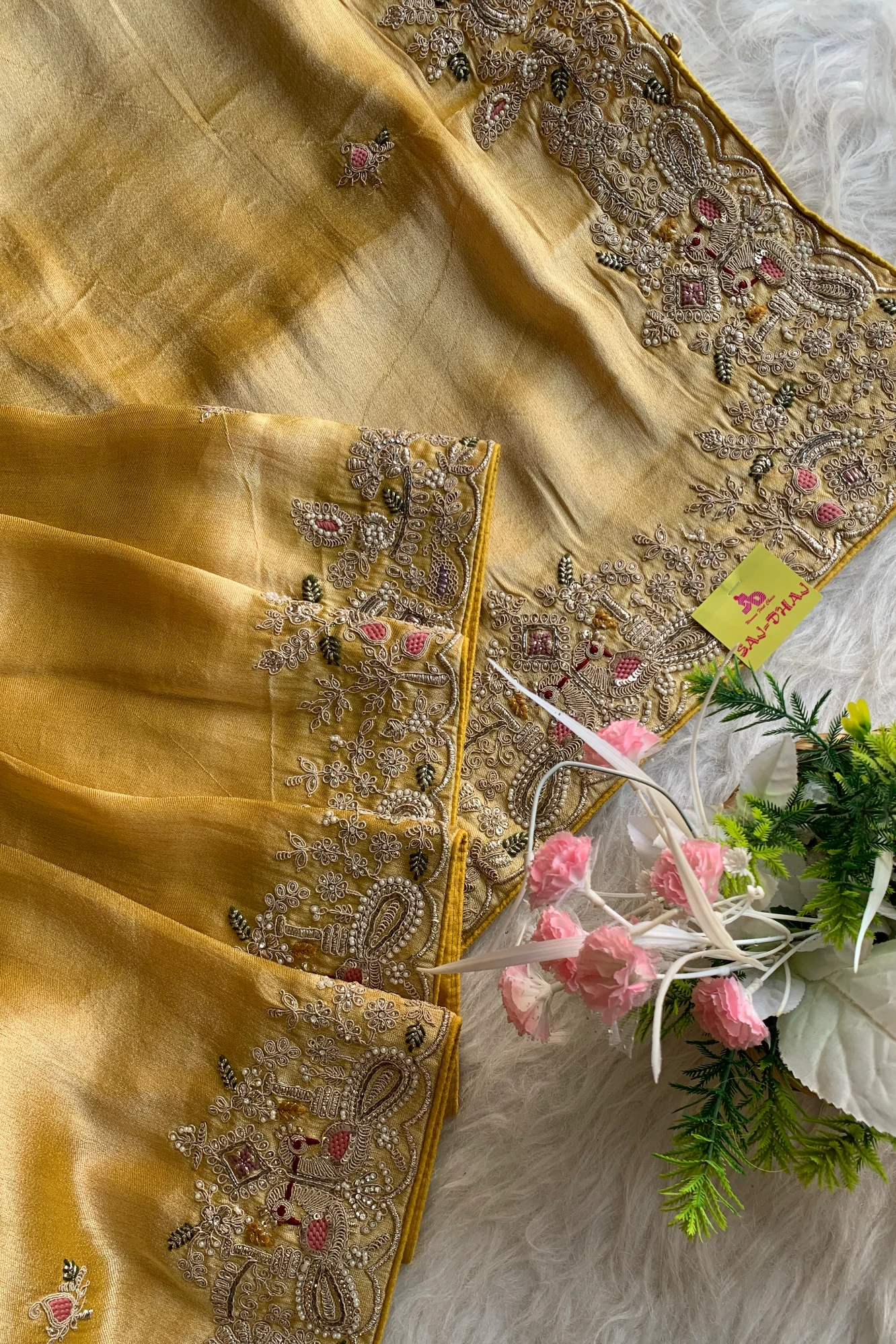 Yellow Kanchipuram Tissue Saree 5719 02