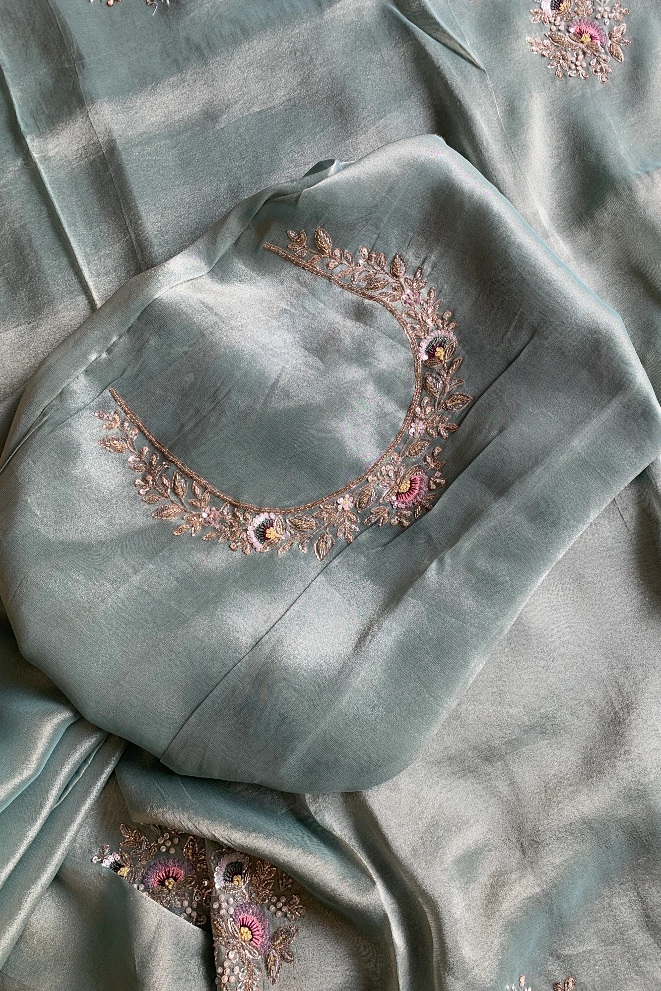 Mint Green Tissue Saree 5360 10