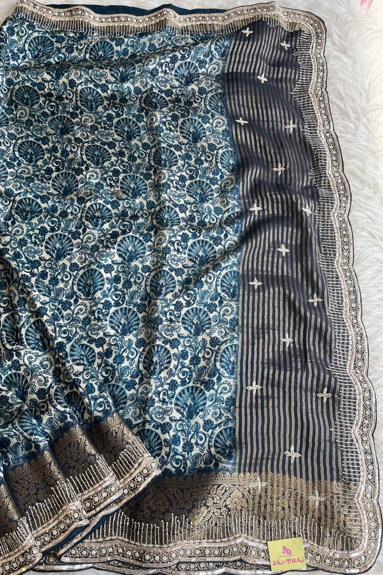 Ink Blue Patola Print Saree 5141 15