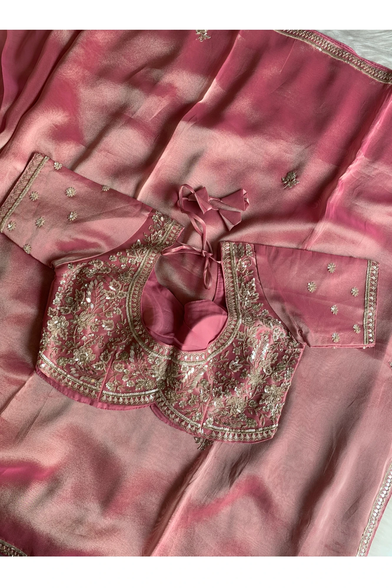 Pastel Pink Tissue Silk Saree 5525 07