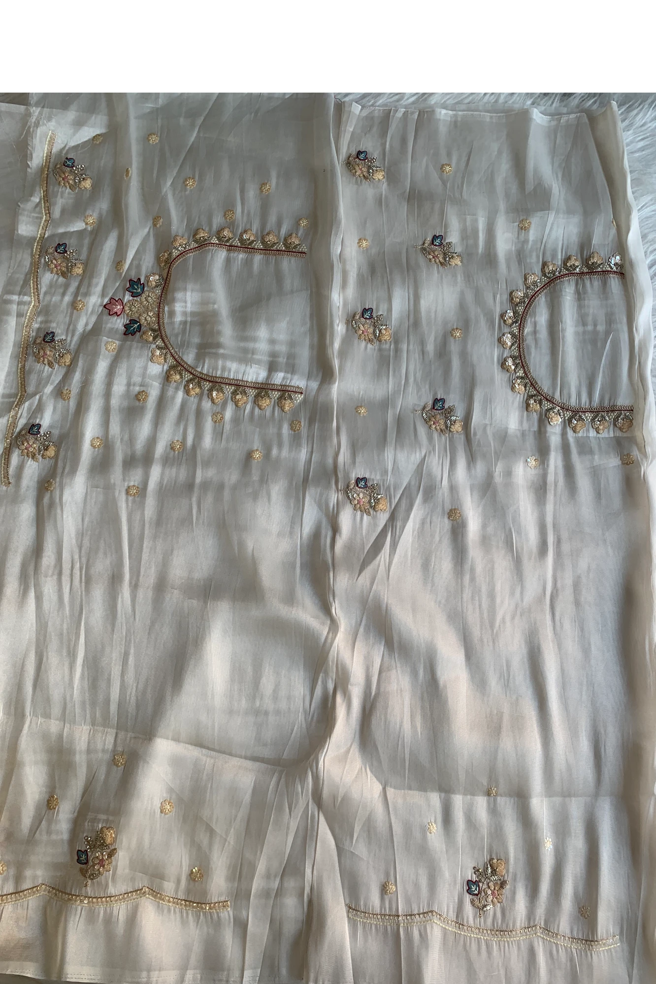 White Reyana Organza Saree 5795 01