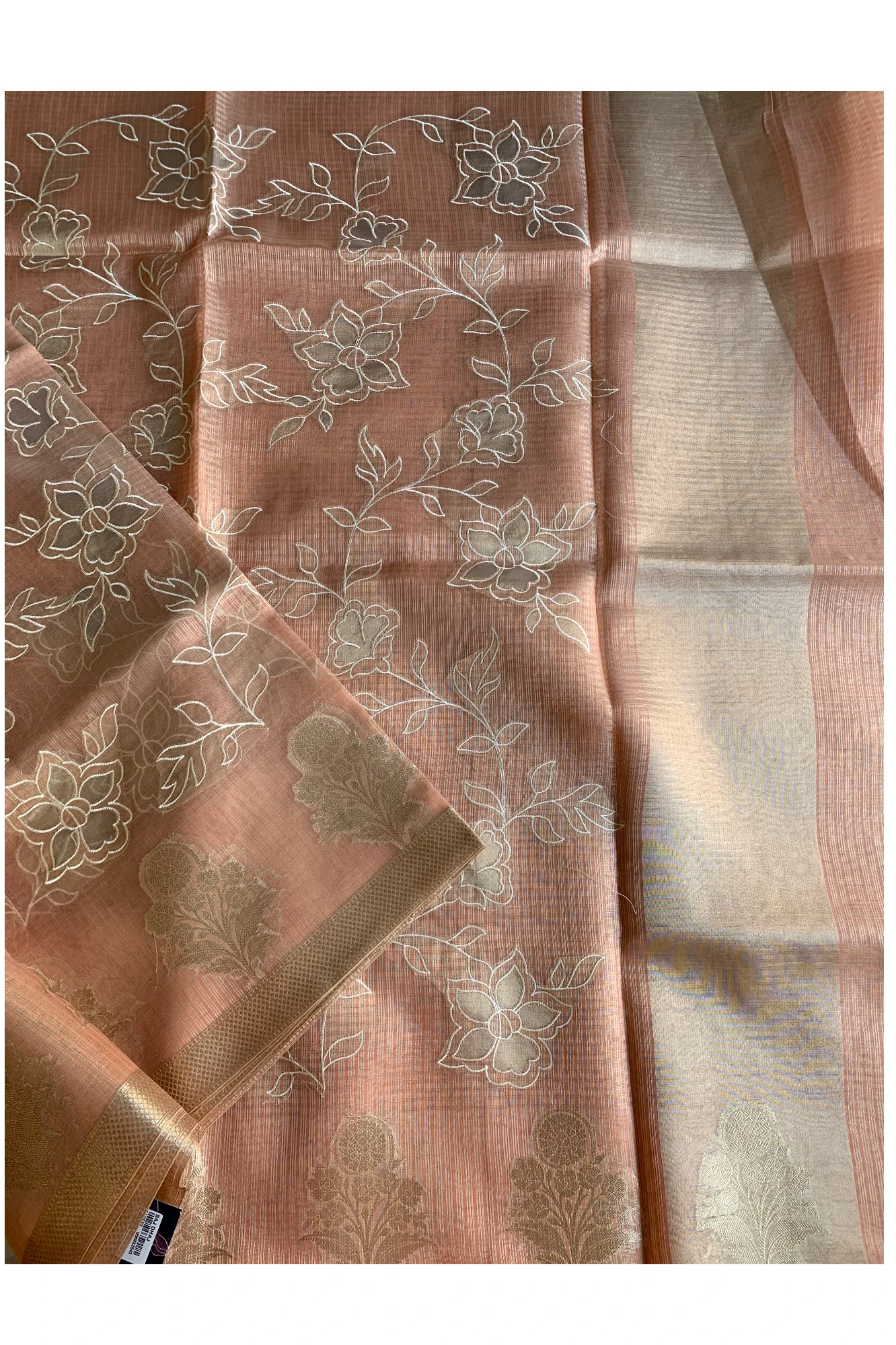 Peach Kota Banarasi Saree 5814 03