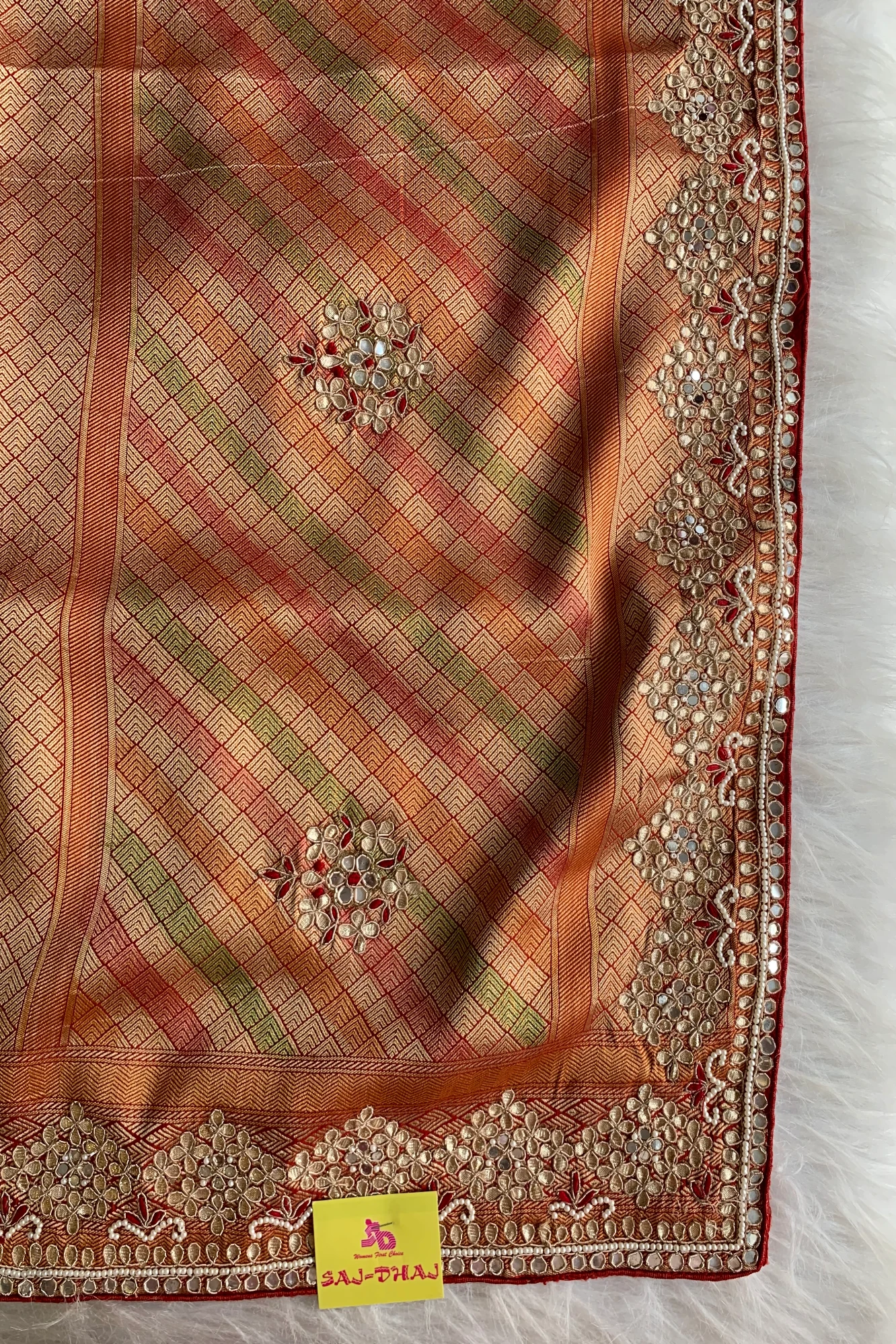 Pink Embellished Banarasi Saree 4836 13