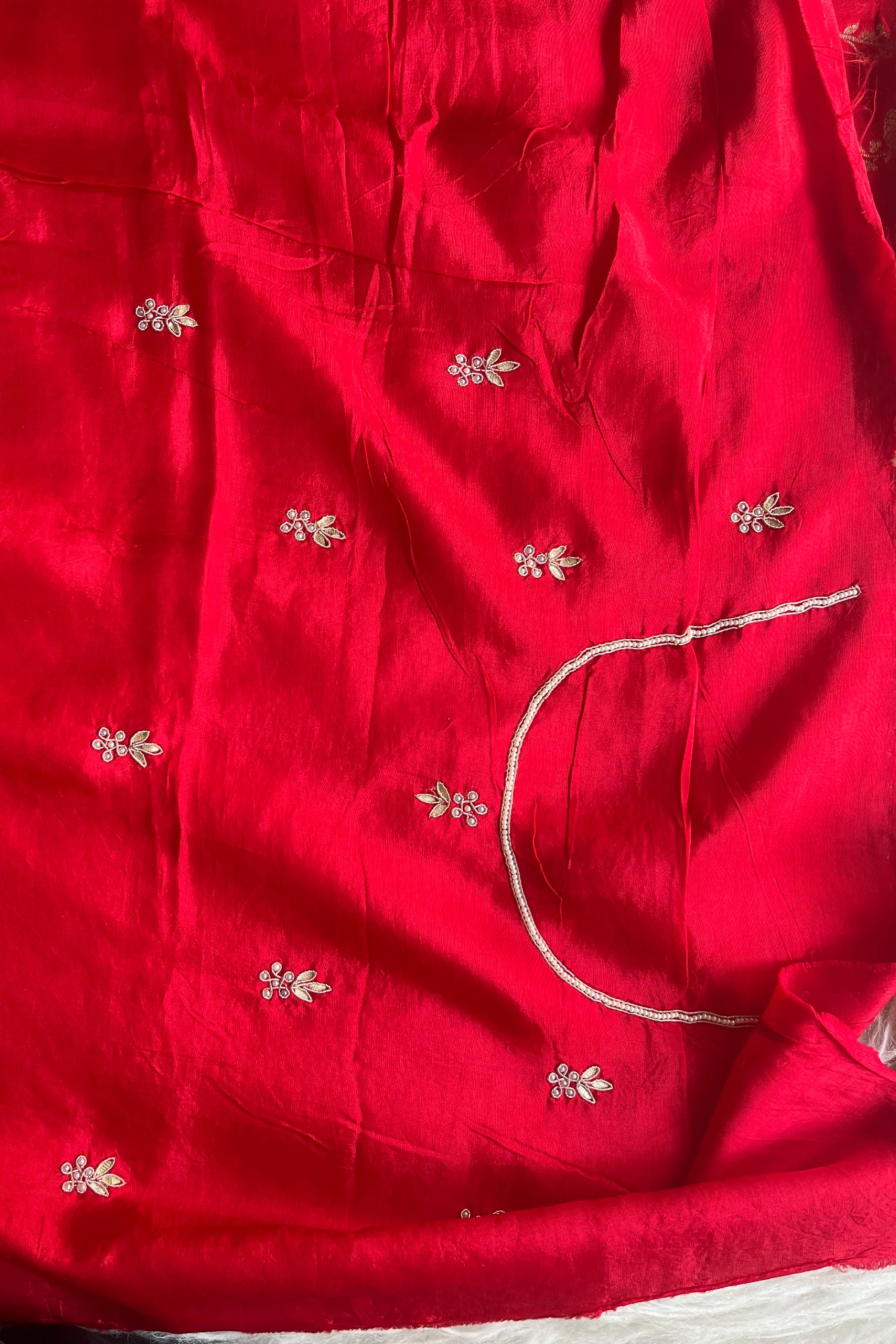 Red Banarasi Russian Silk Saree 5544 15