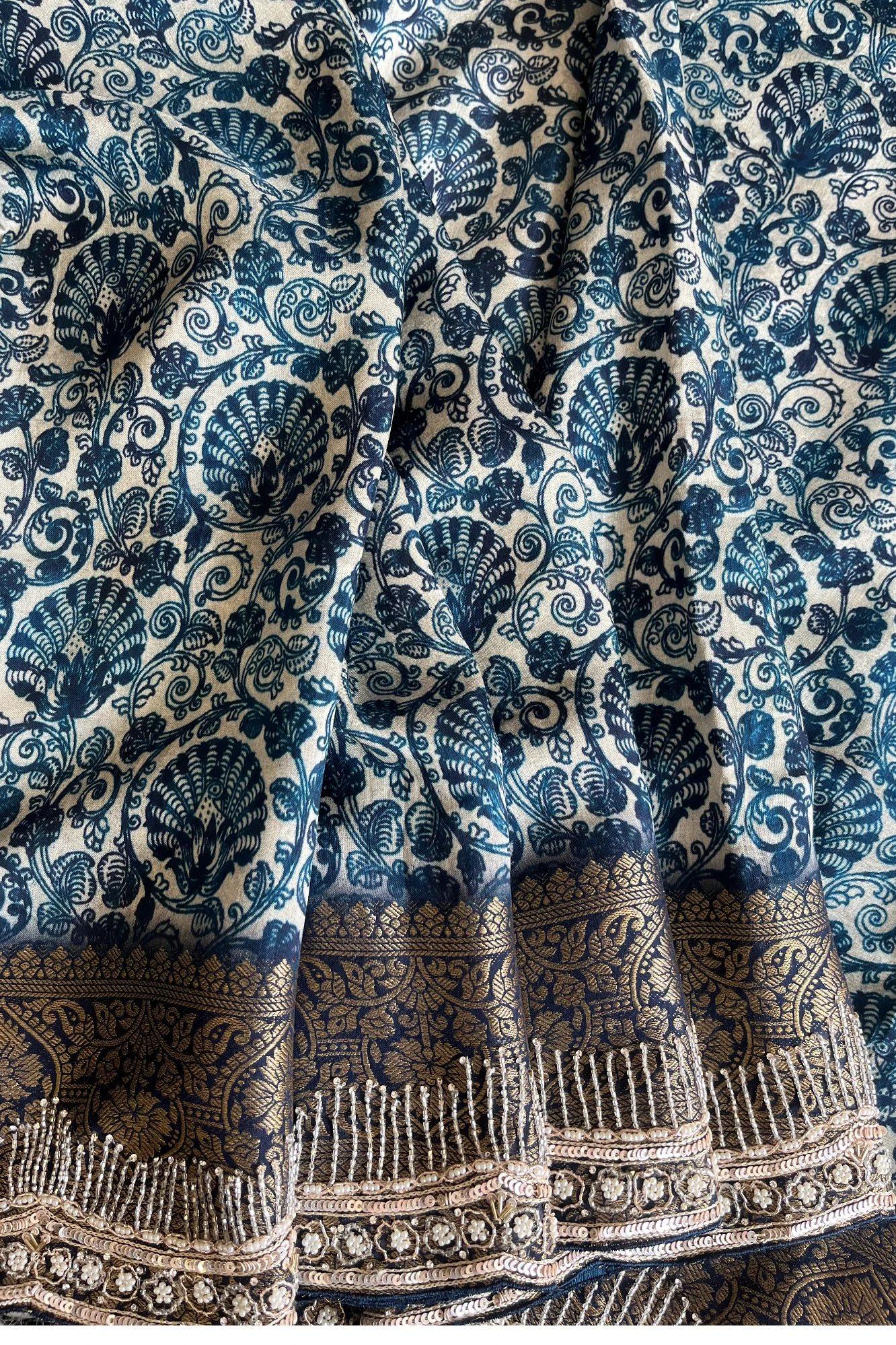 Ink Blue Patola Print Saree 5141 15