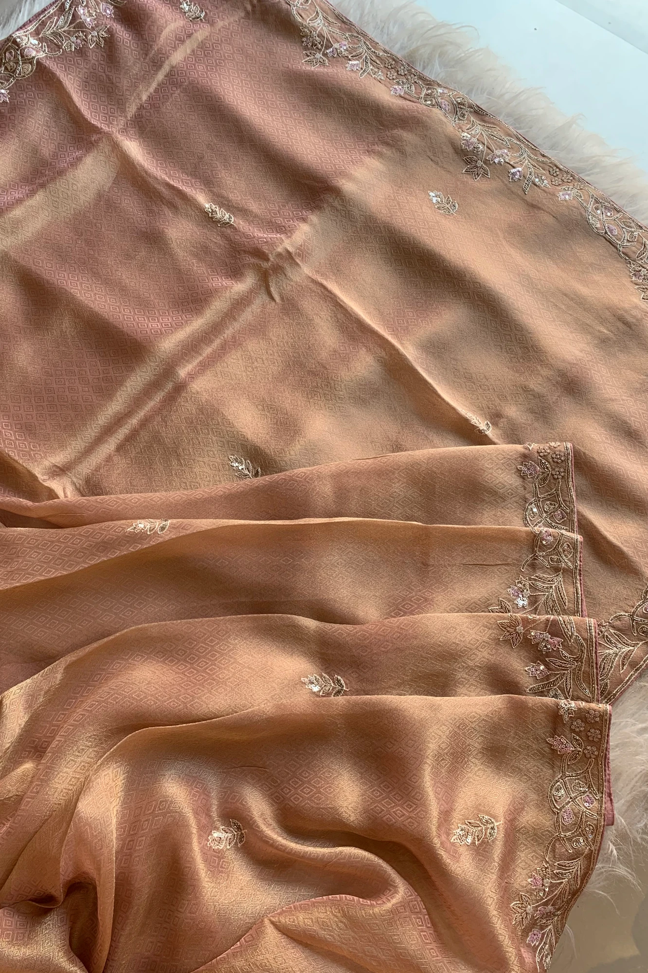 Rust Orange Tissue Saree 5361 12