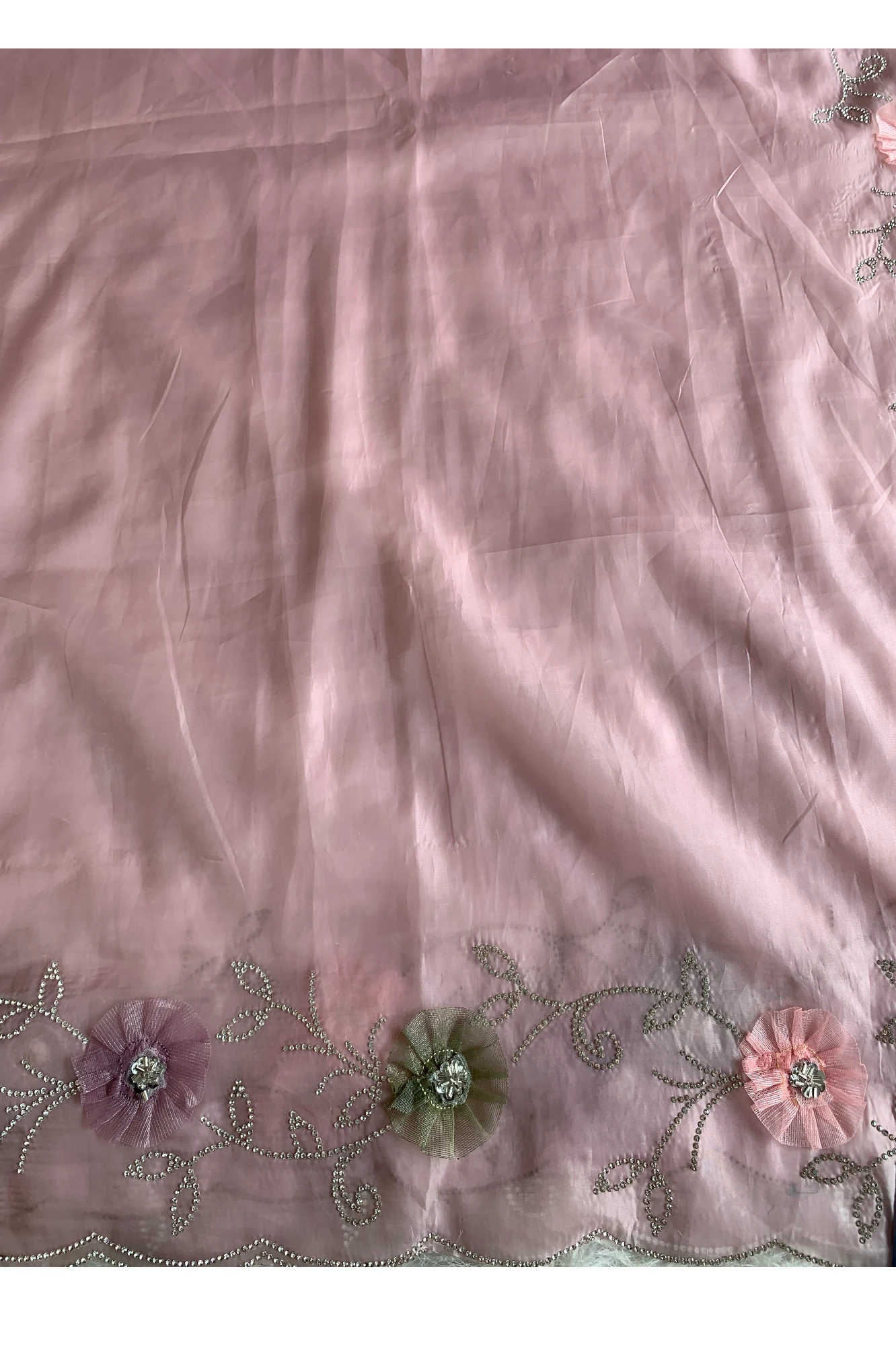 Baby Pink Habutai Silk Saree 5786 07