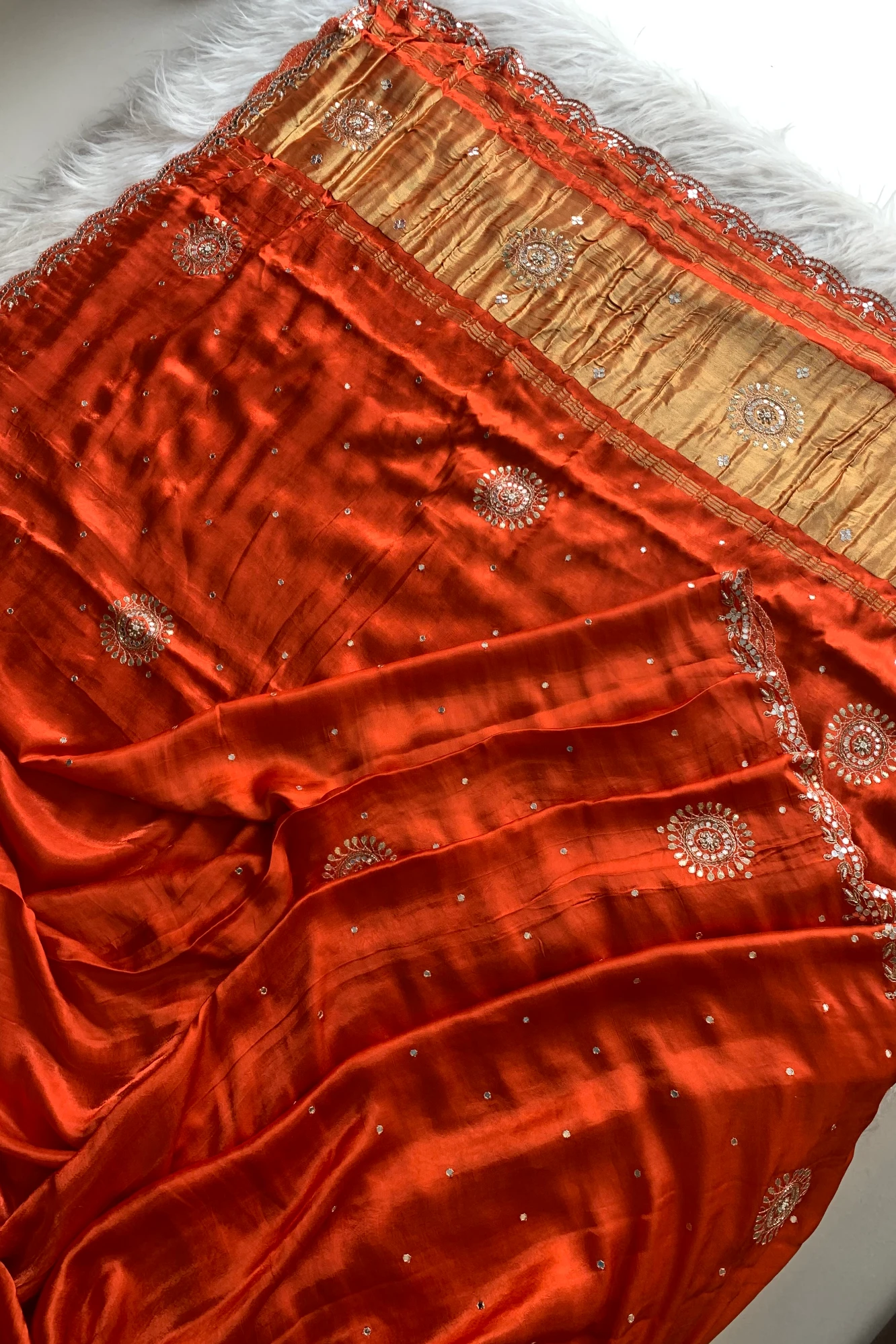 Orange Gajji Silk Saree 5755 10