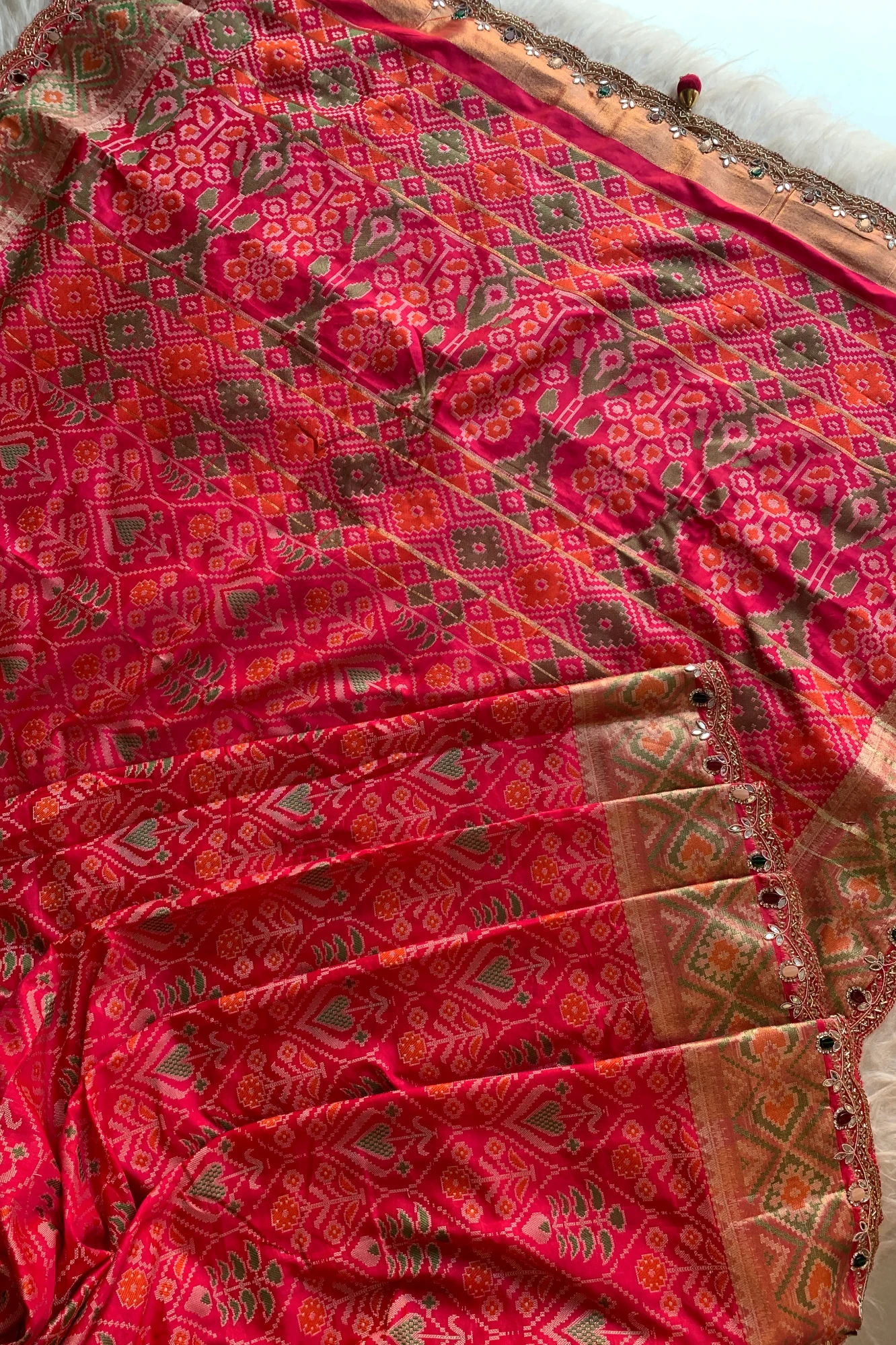Pink Patola Jewel Work Banarasi Saree 5862 02