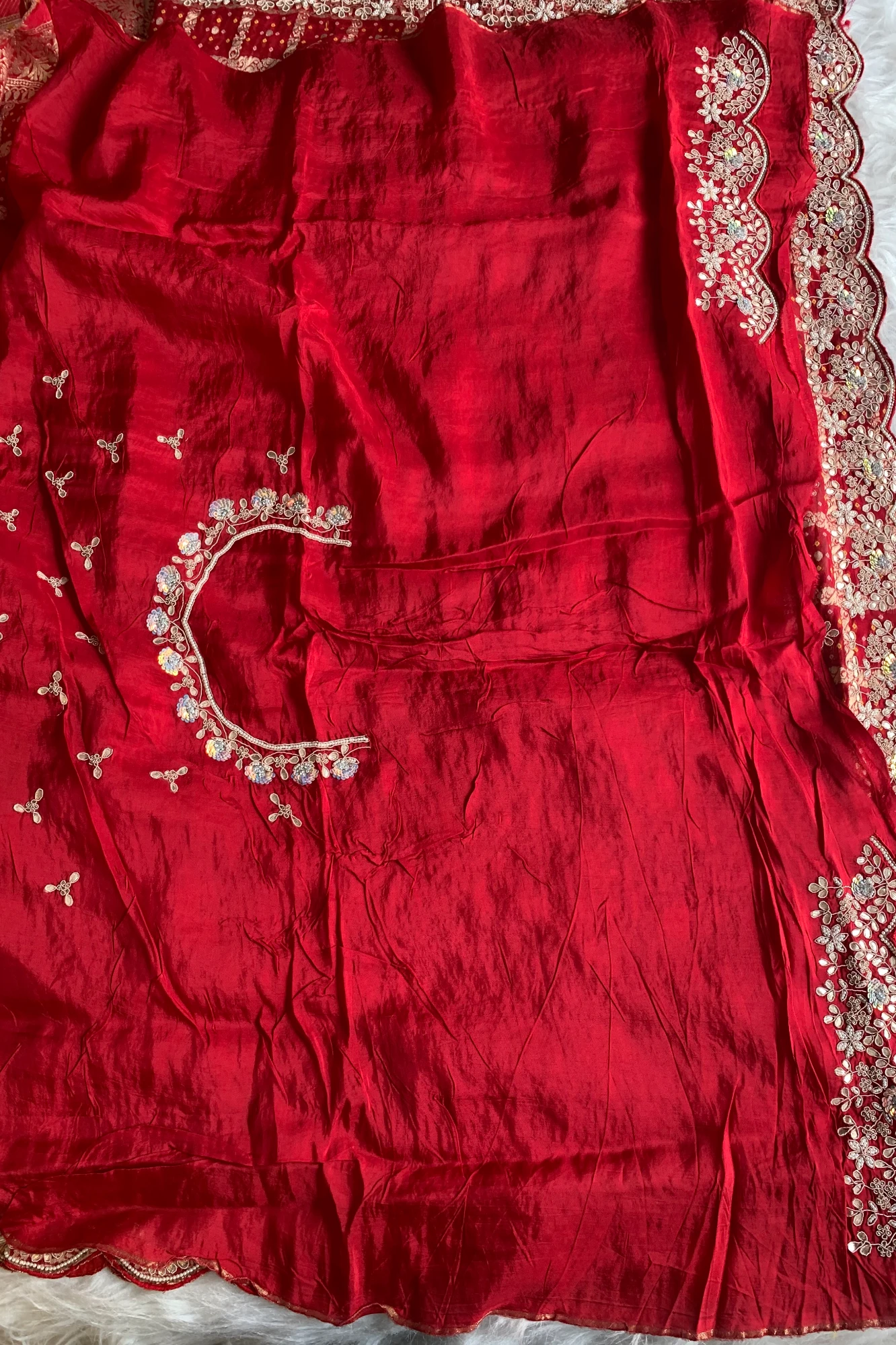 Red Gharchola Gota Patti Saree 5700 16