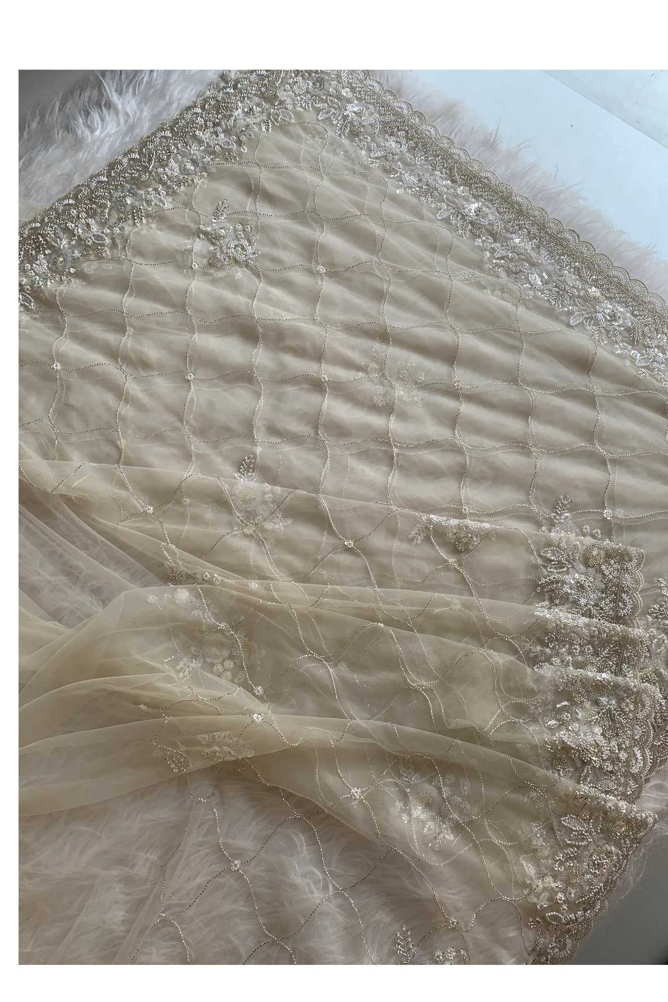 Off White Net Saree 5814 02