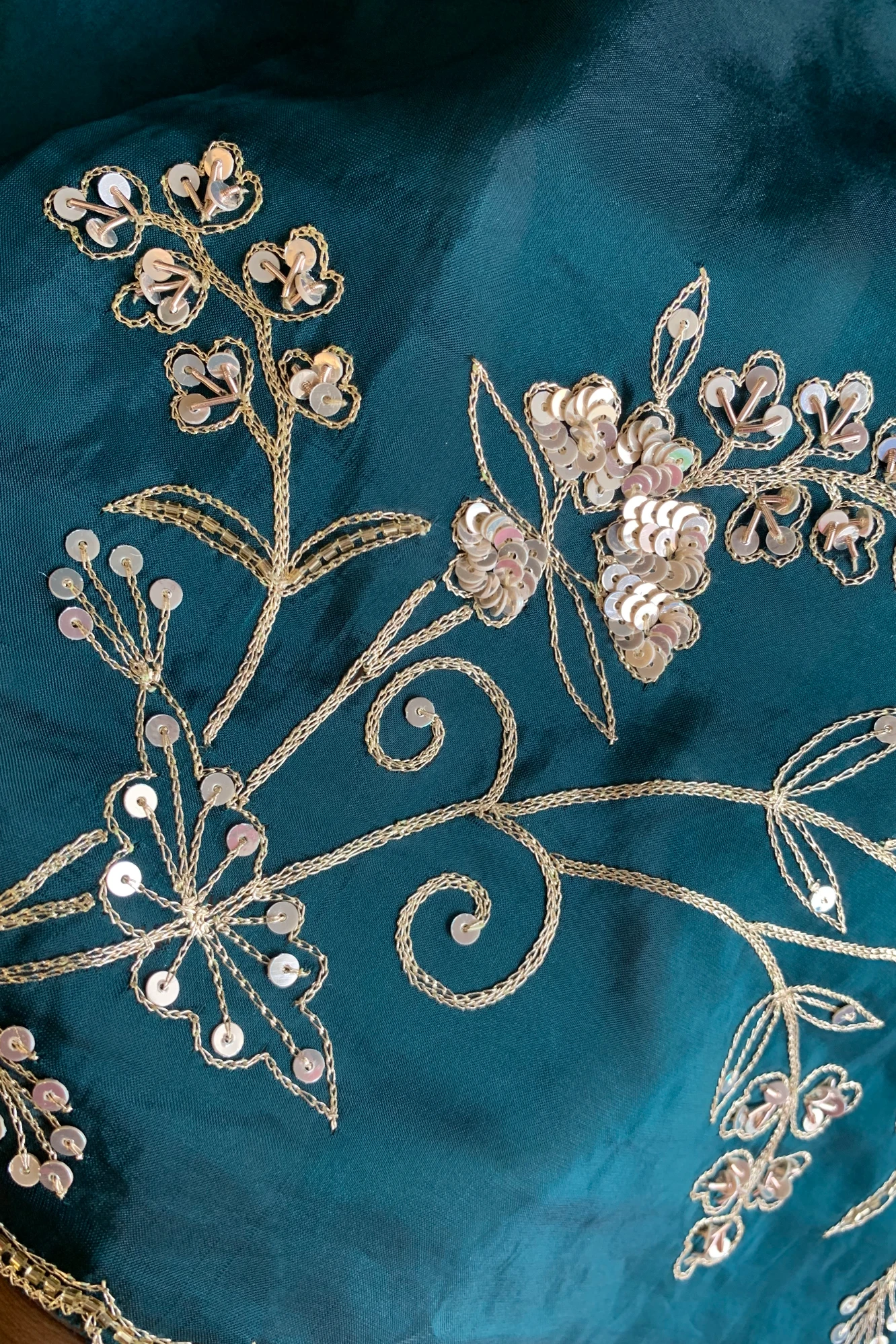 Peacock Blue Habutai Silk Saree 5765 01