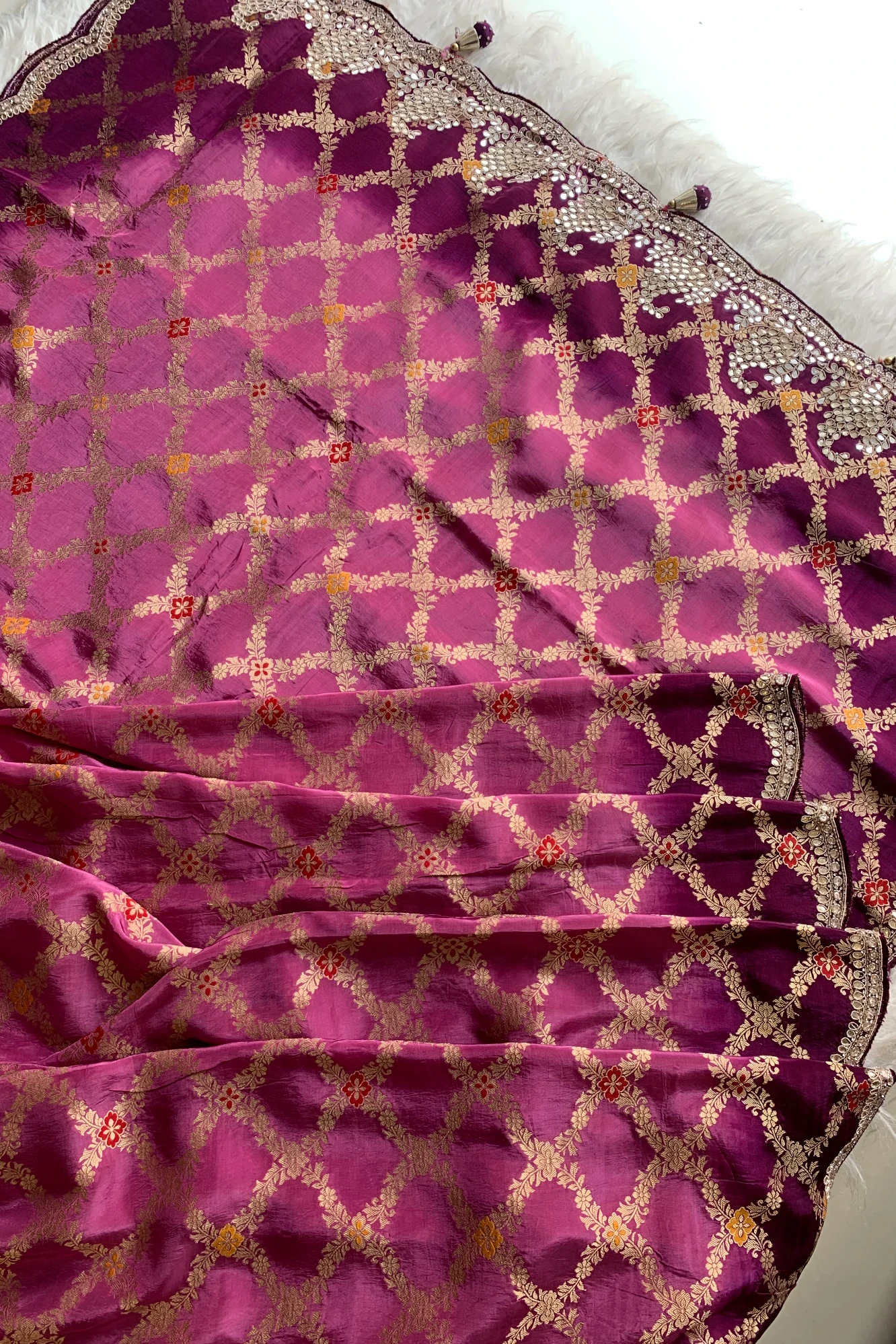 Purple Shaded Banarasi Silk Saree 5656 09