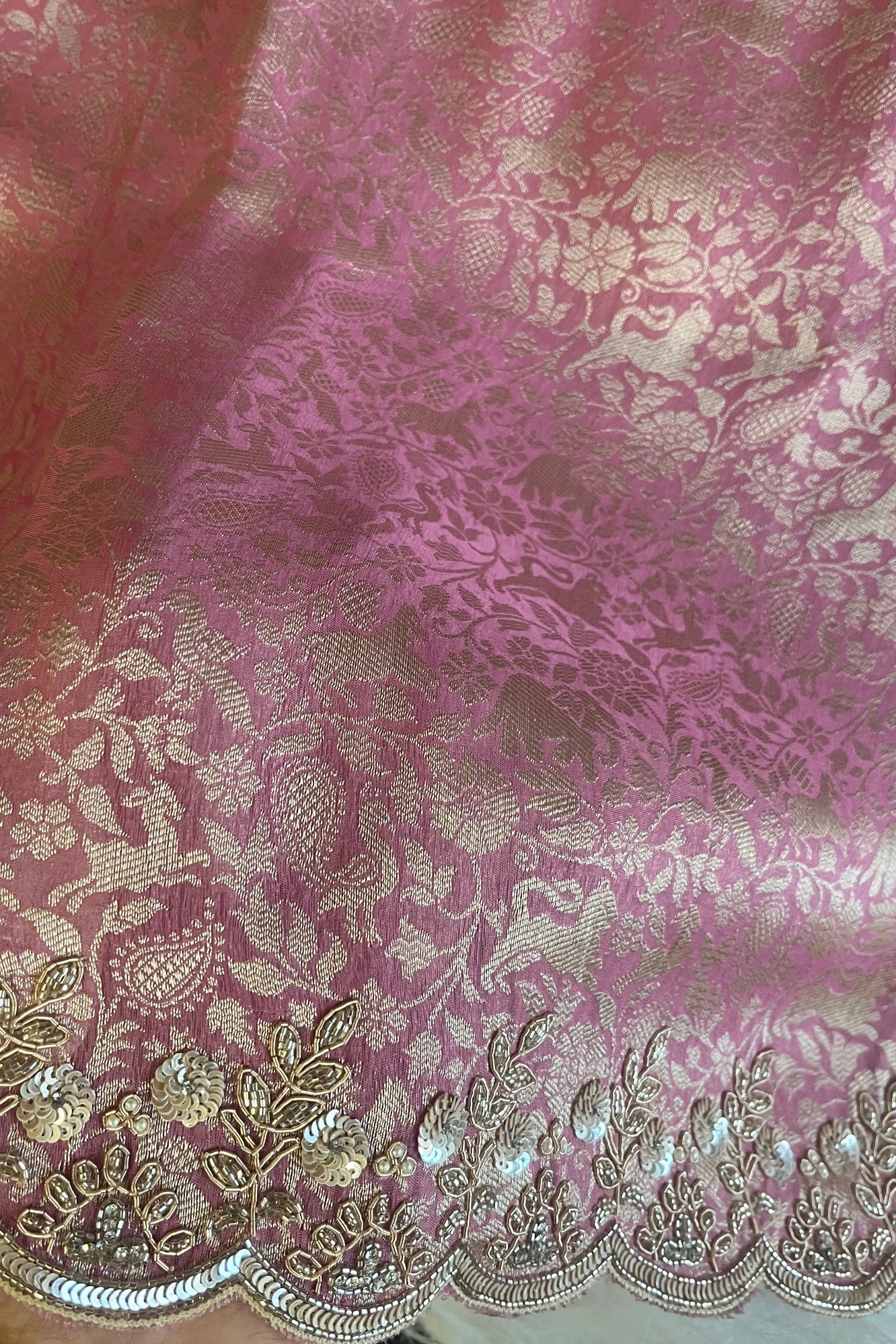 Kanchipuram Silk Saree with Motif Weaving & Zardosi Border 5766 12