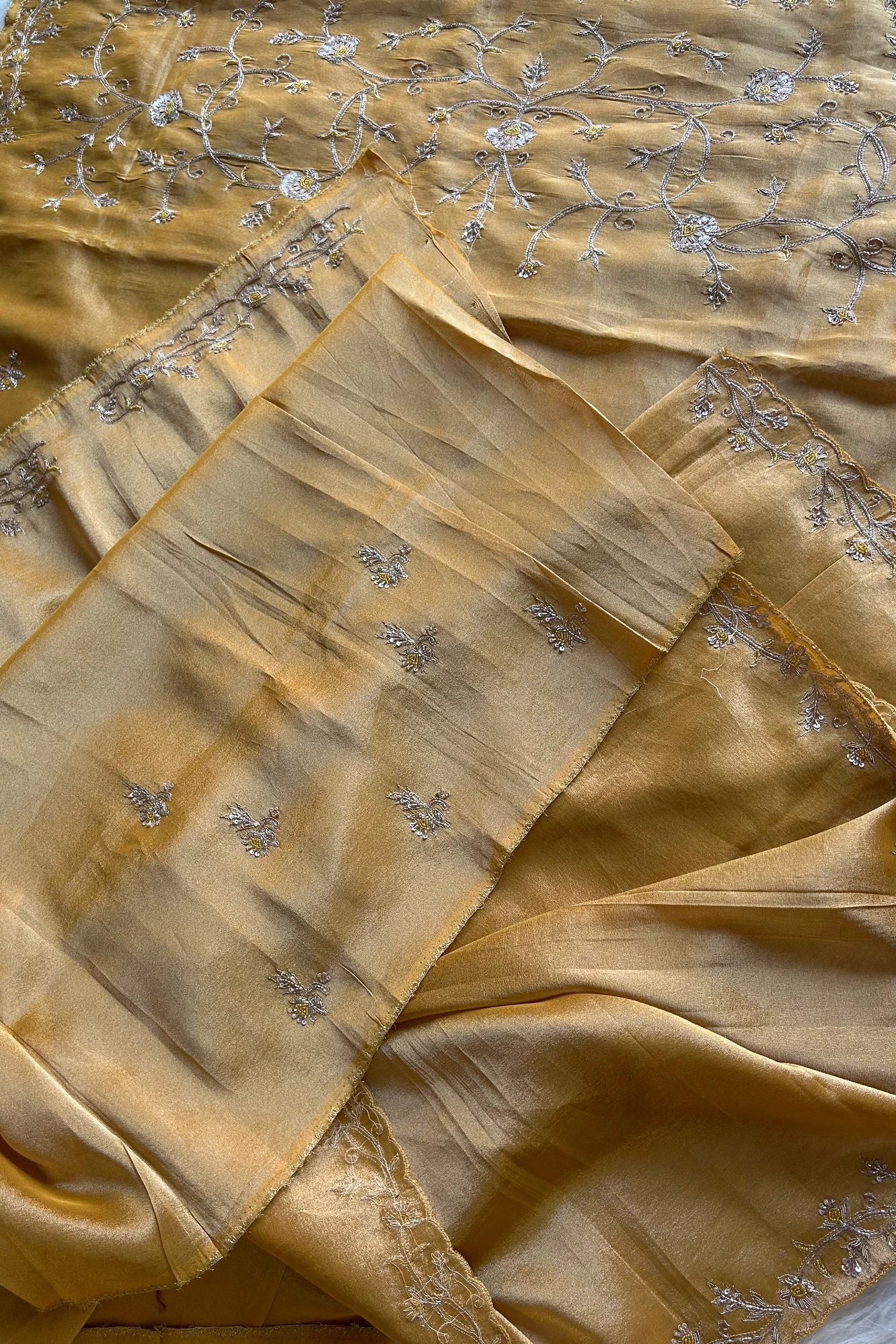 Mustard Yellow Kanchi Tissue Saree 5792 02