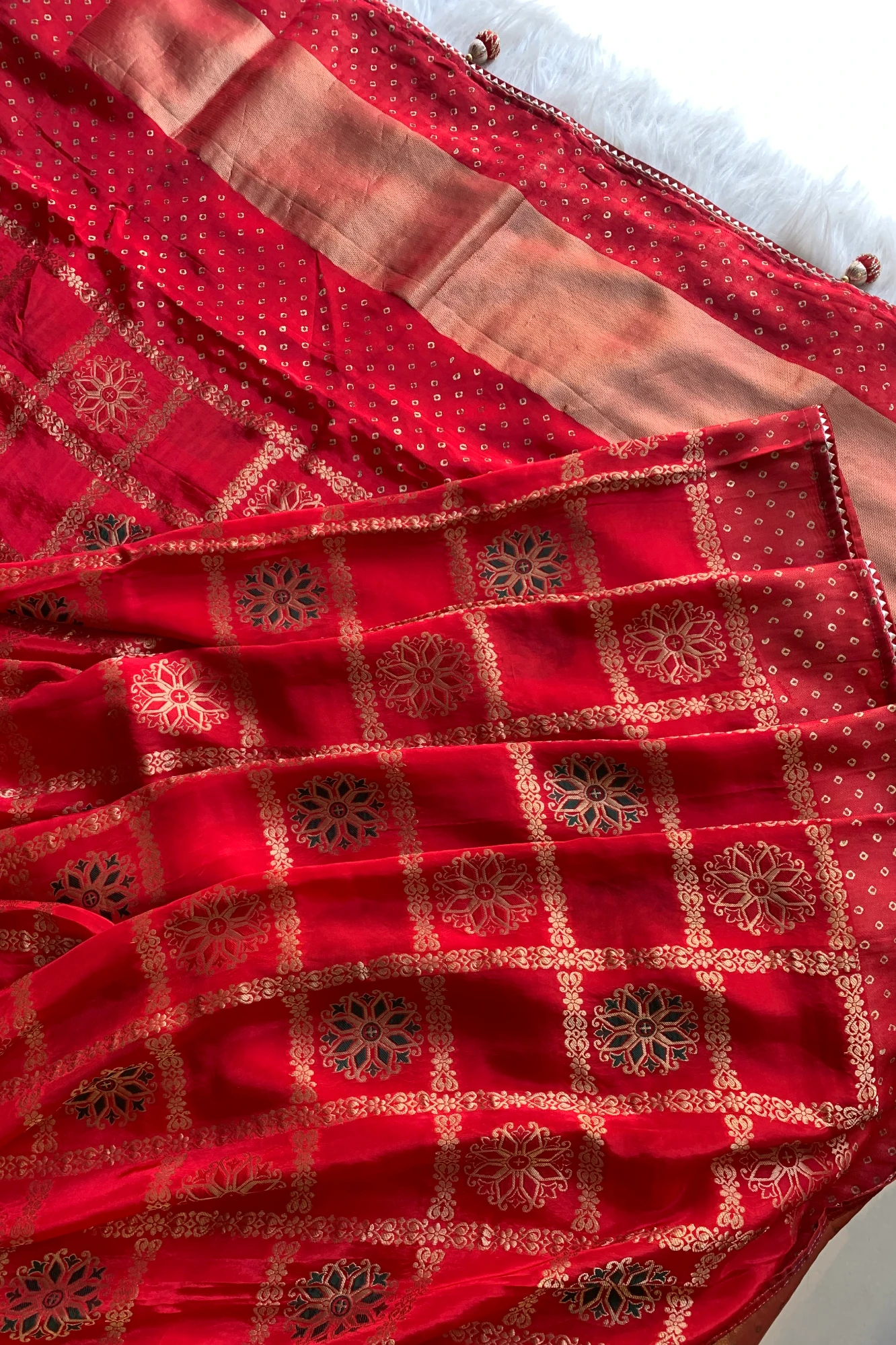 Red Ghati Banarasi Saree 5763 10