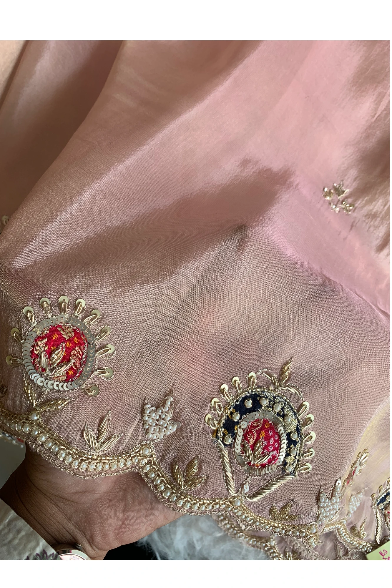 Peach Tissue Silk Saree 5142 02