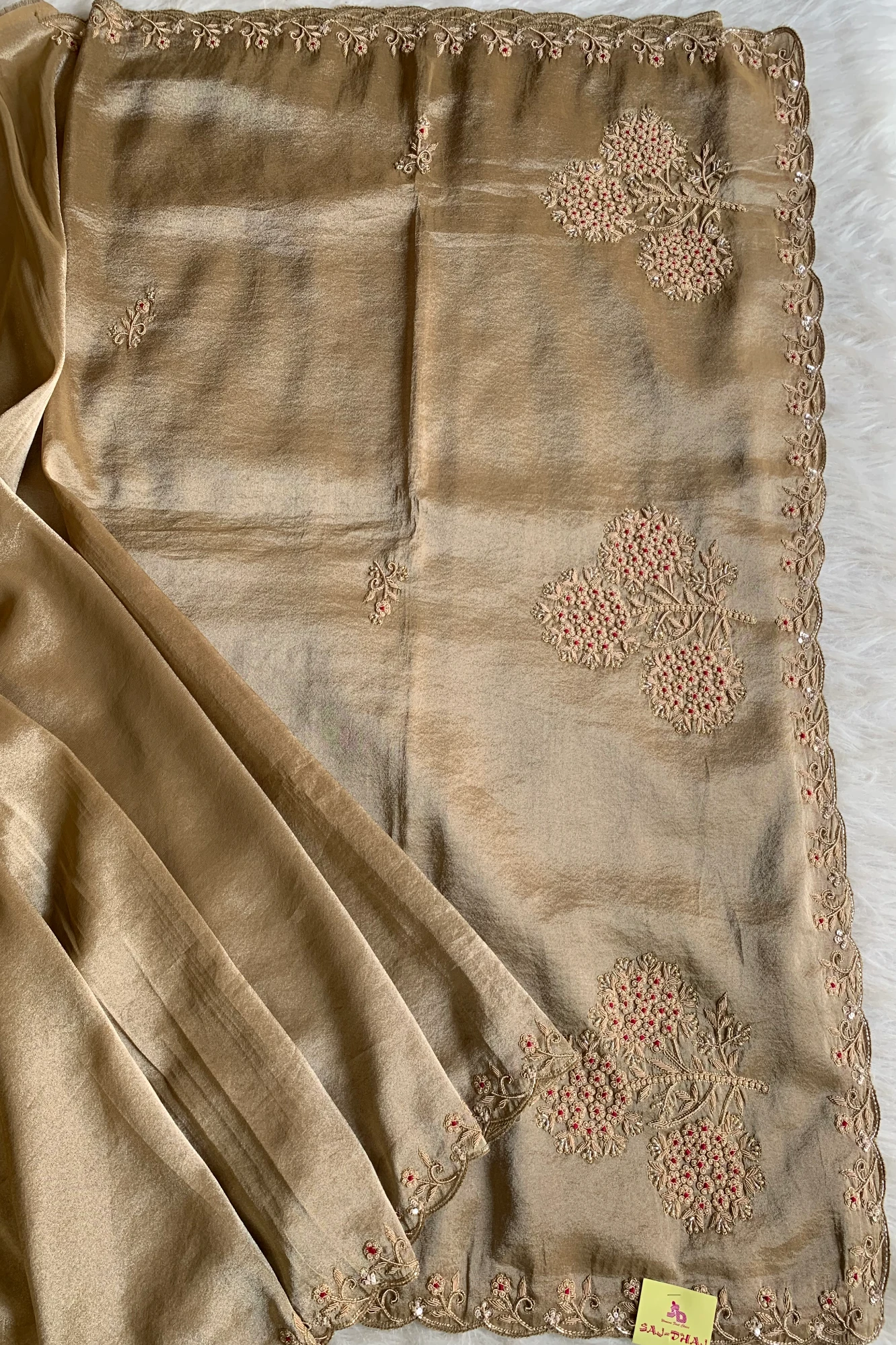 Golden Kanchi Tissue Saree 5640 07