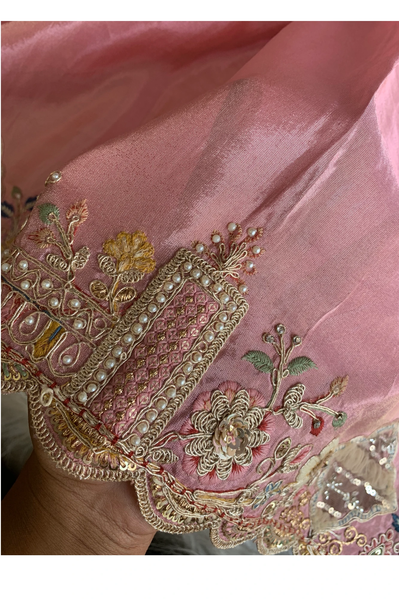 Pink Tissue sik Saree 5772 09