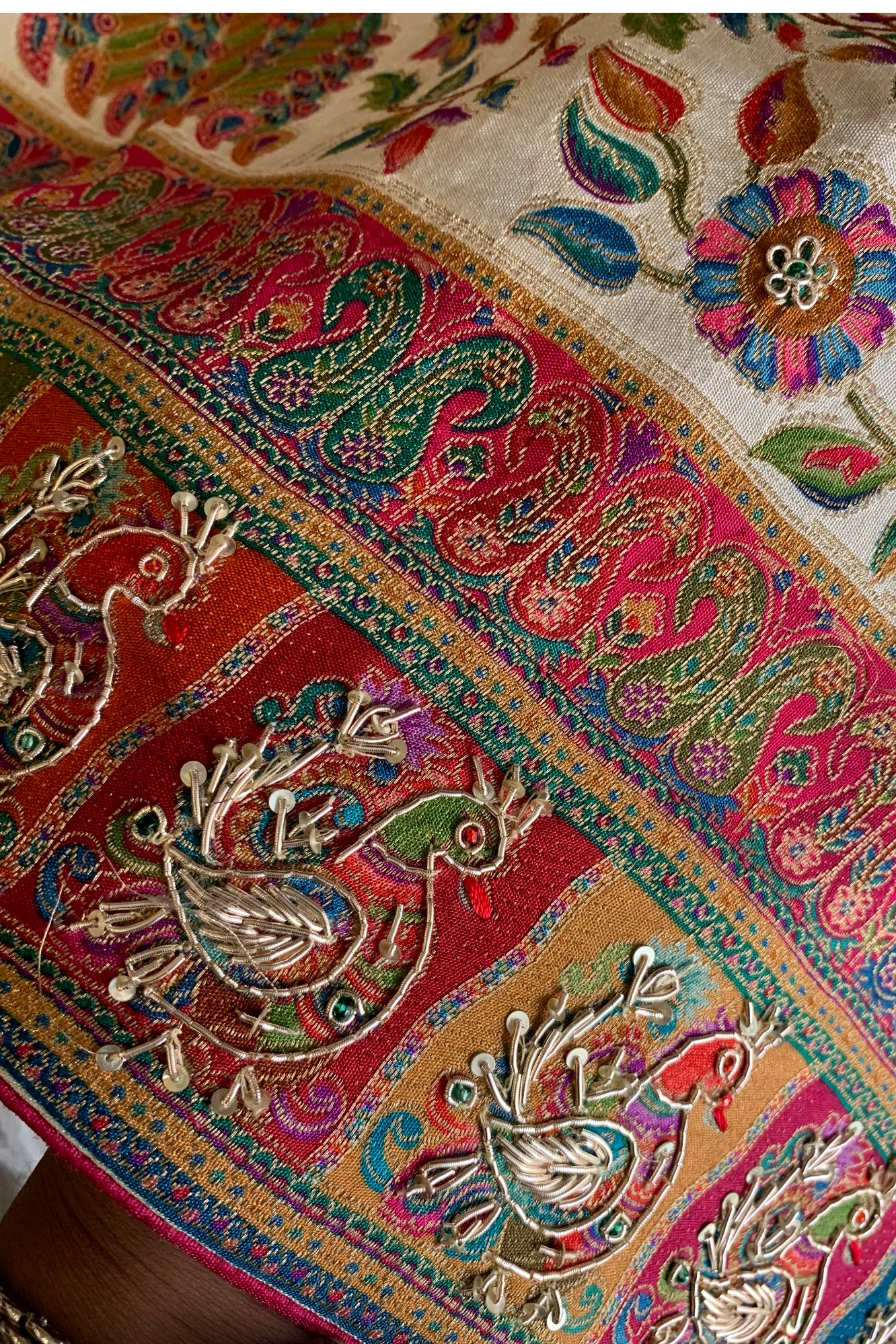 Multicolor Peacock Motif Silk Saree 5518 09