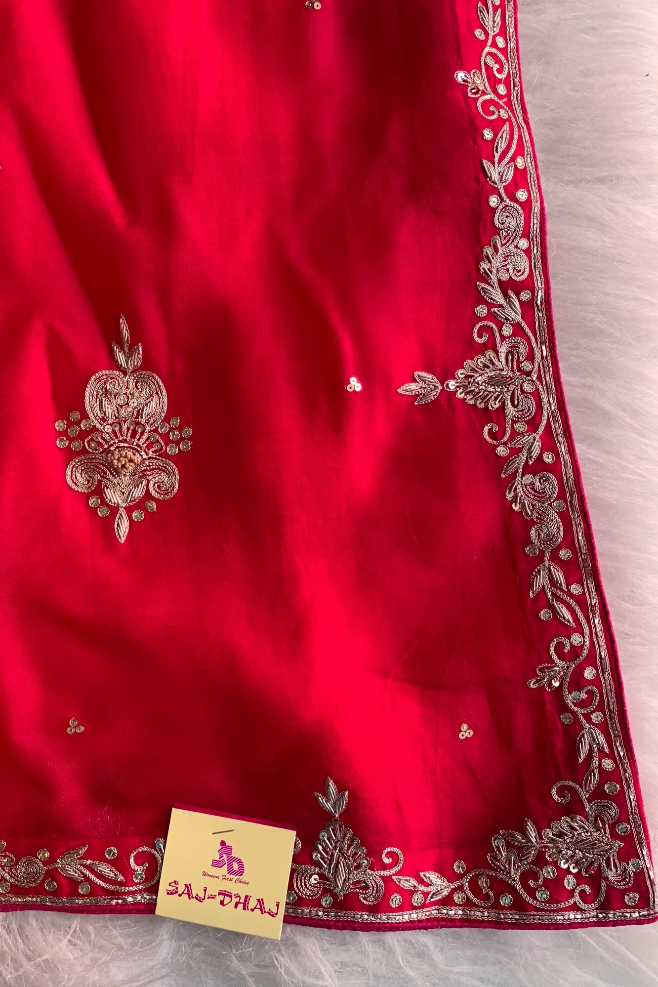 Pink Embellished Organza Saree 5764 14
