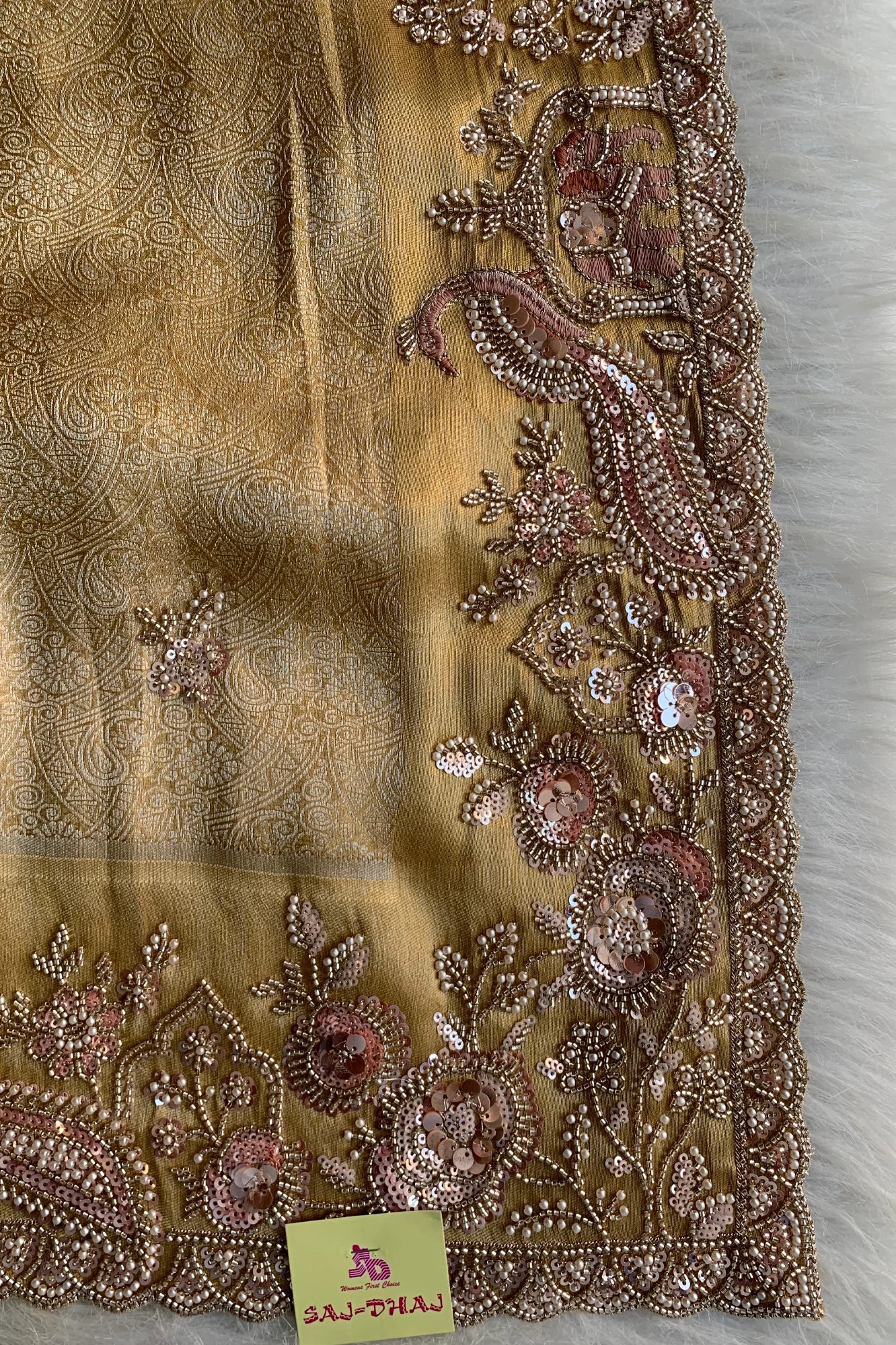 Gold Heavy Elephant Motif Kanchipuram Silk Saree 5775 01
