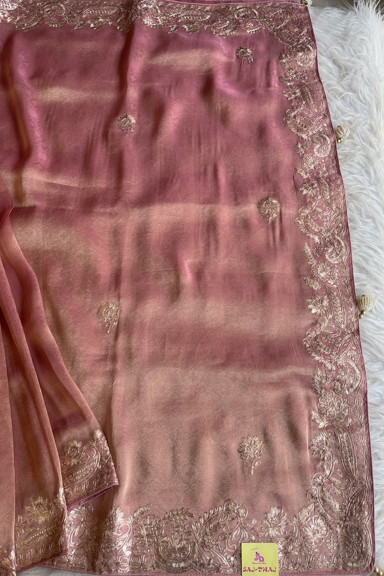 Peach Kanchipuram Tissue Saree 5659 21