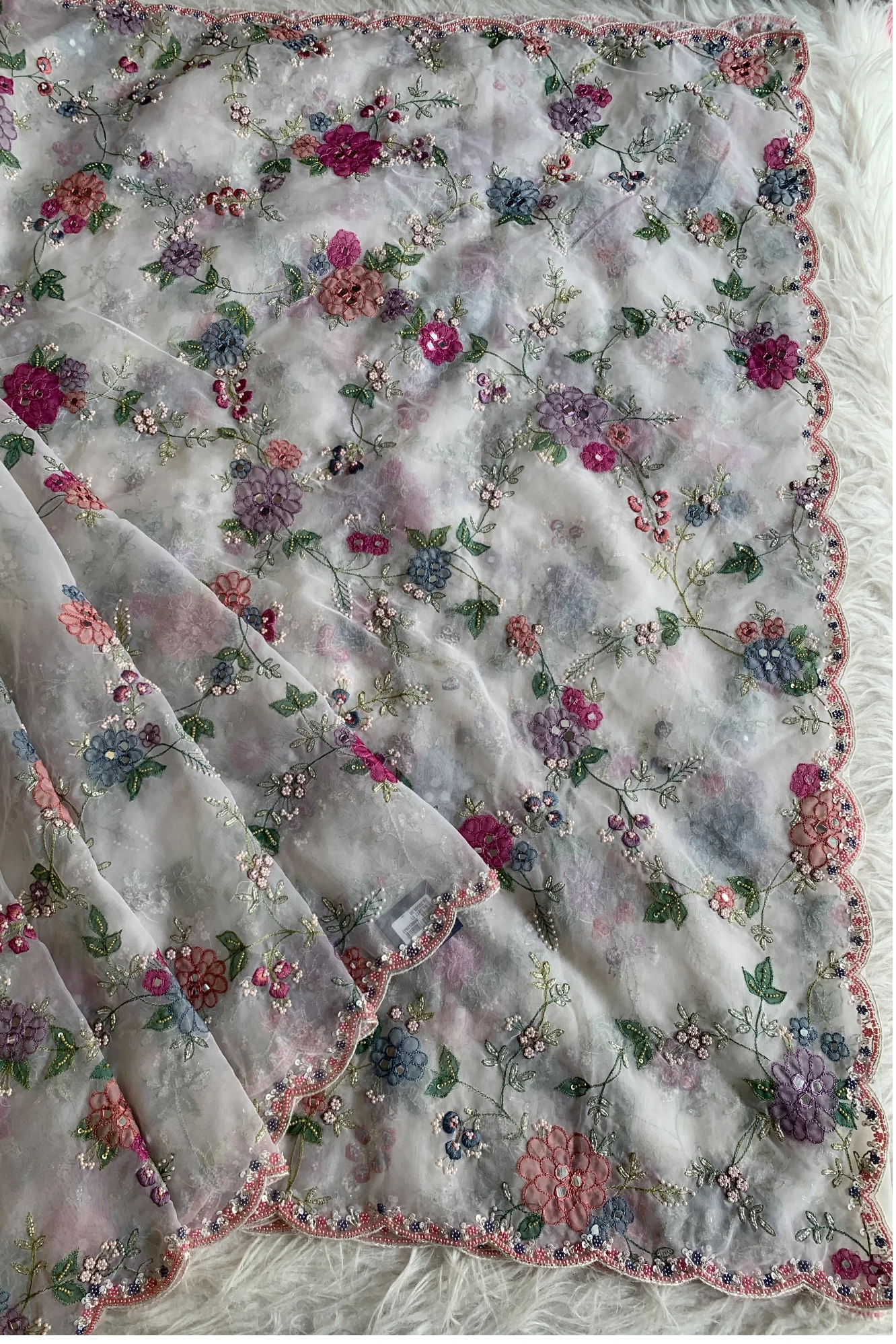 White Organza Saree 5817 01
