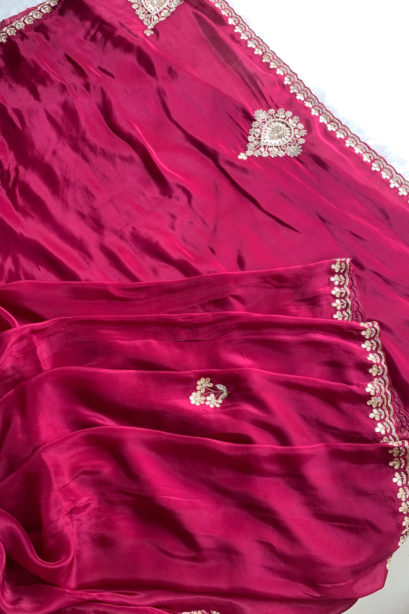 Rani Pink Habutai Silk Saree 5676 15