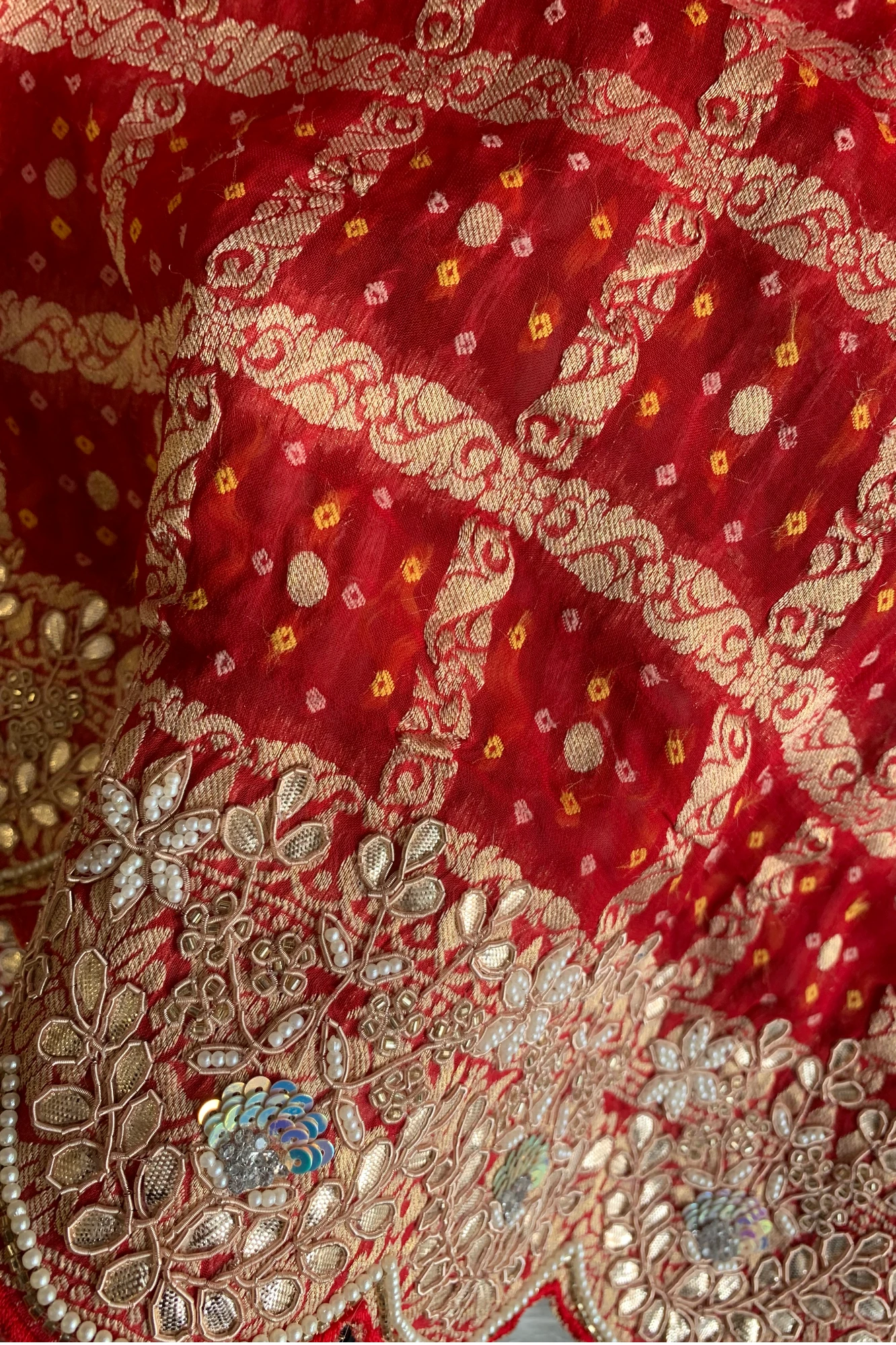 Red Gharchola Gota Patti Saree 5700 16
