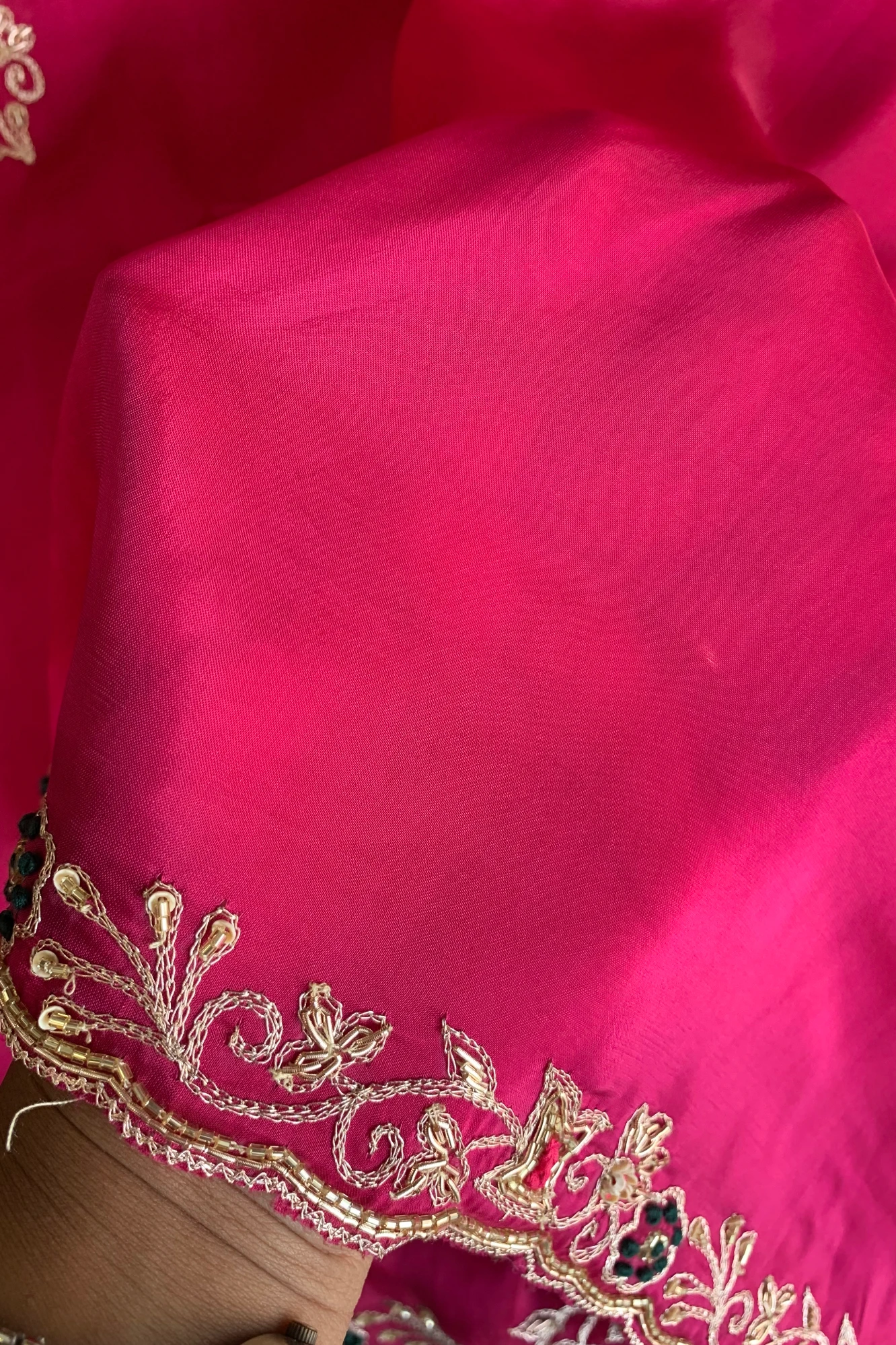 Rani Pink Habutai Silk Saree 5765 10