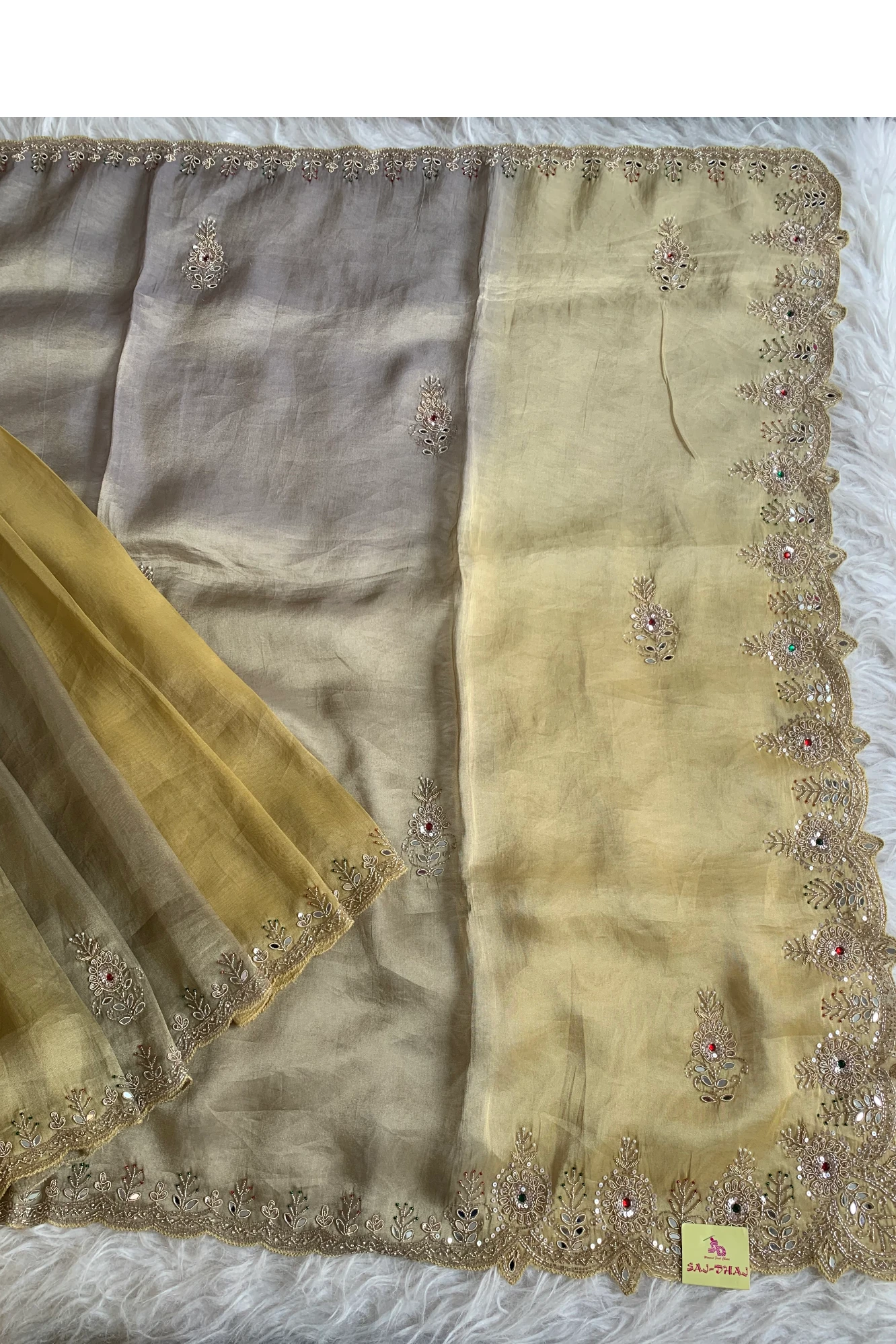 Dual Tone Tissue Saree 5545 01