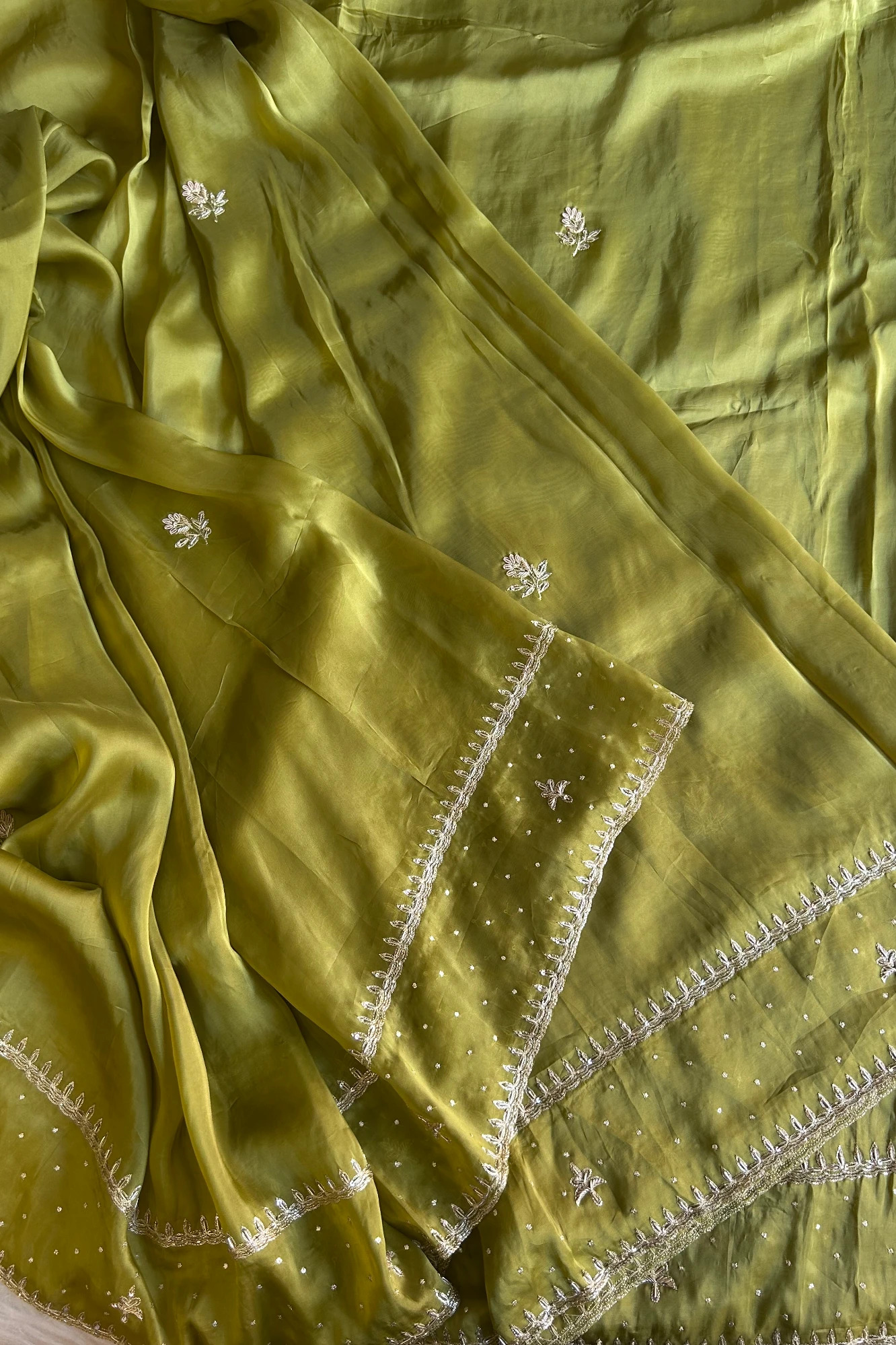 Parrot Green Habutai Saree 5764 18