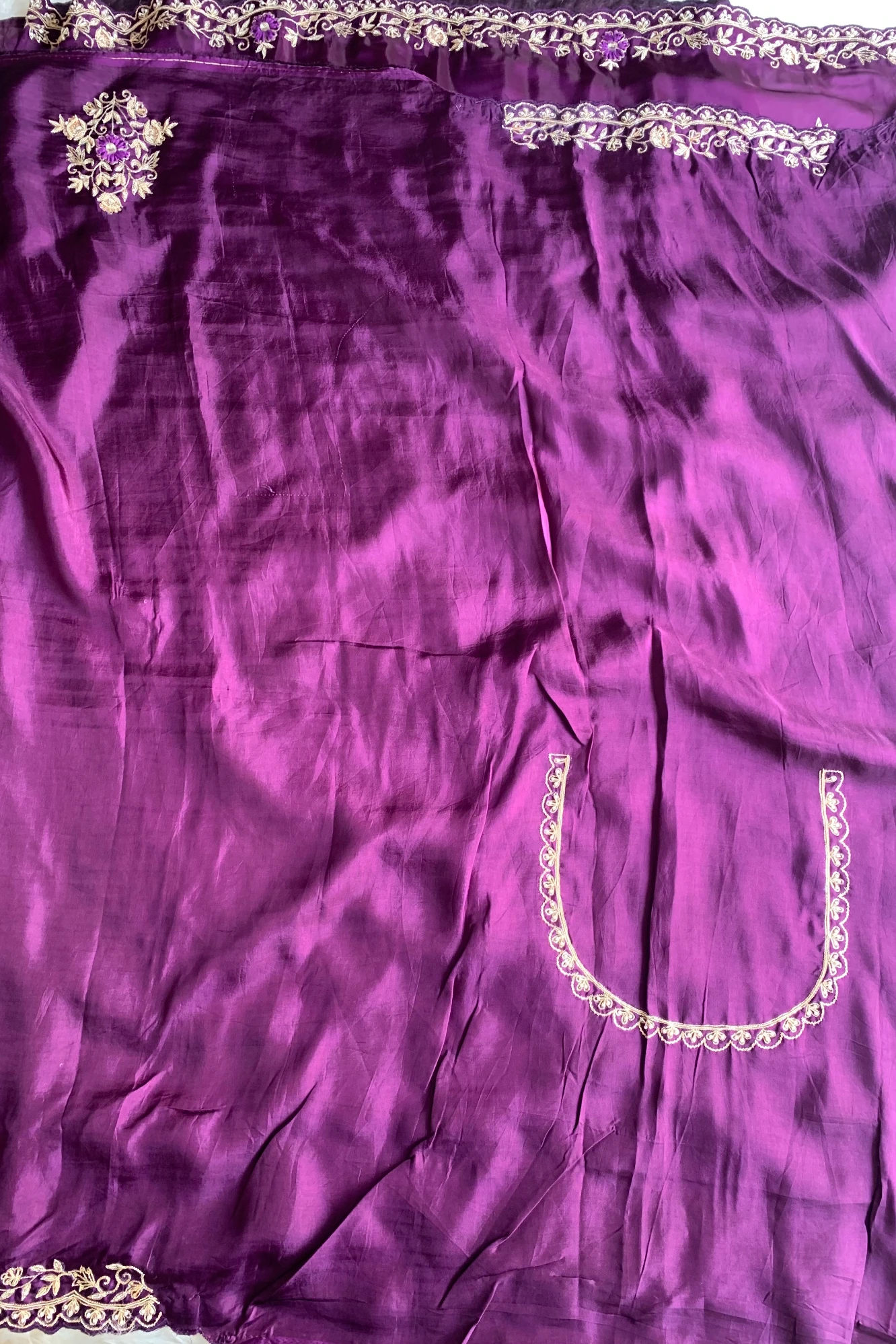 Purple Aari Habutai Silk Saree 5765 08