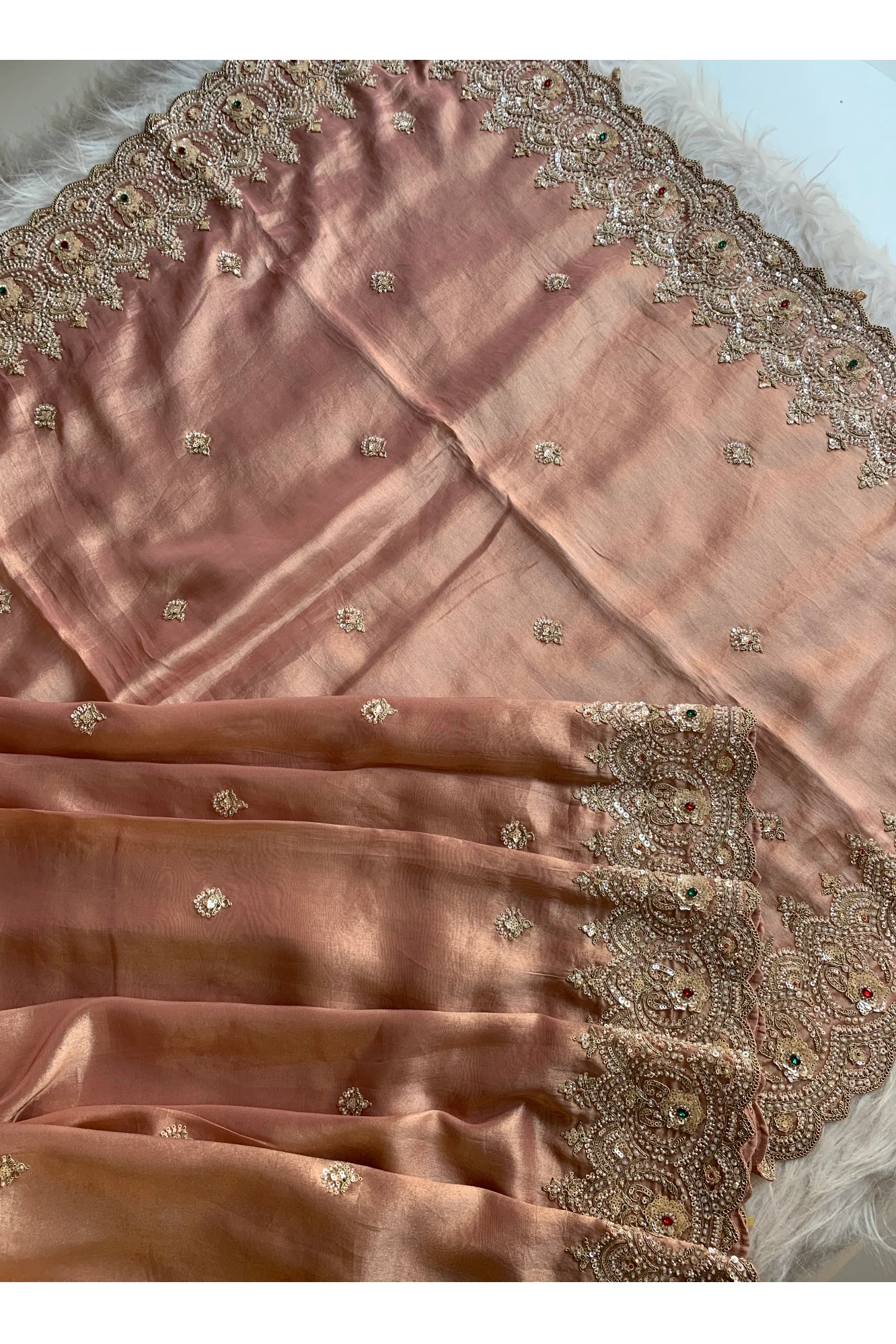 Peach Kanchipuram Tissue Saree 5688 02