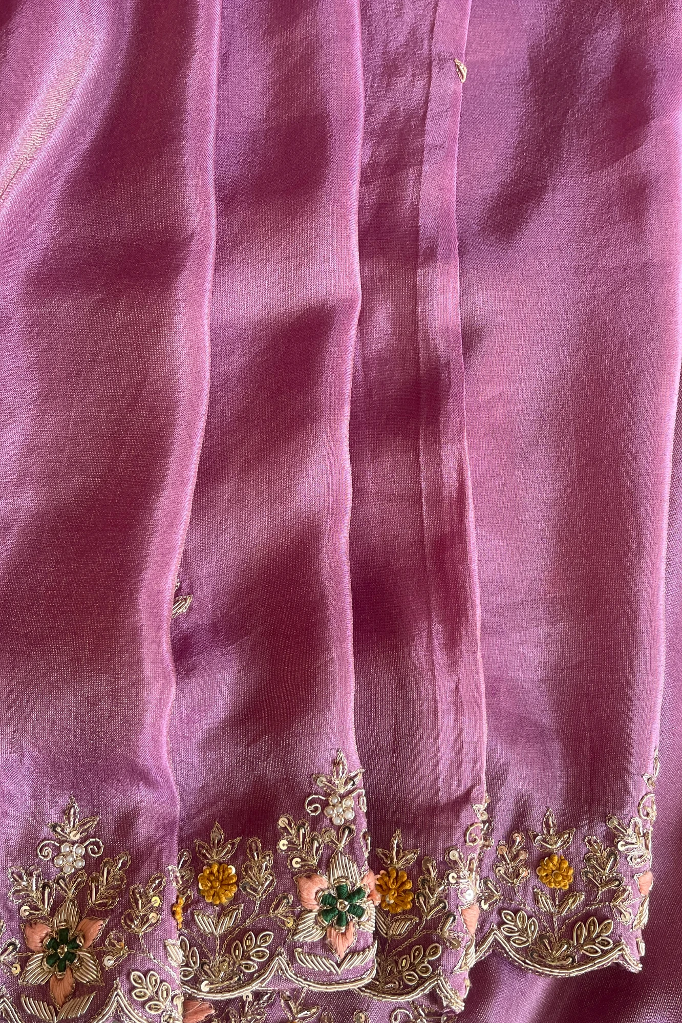 Lilac Tissue Embroidered Saree 5702 01