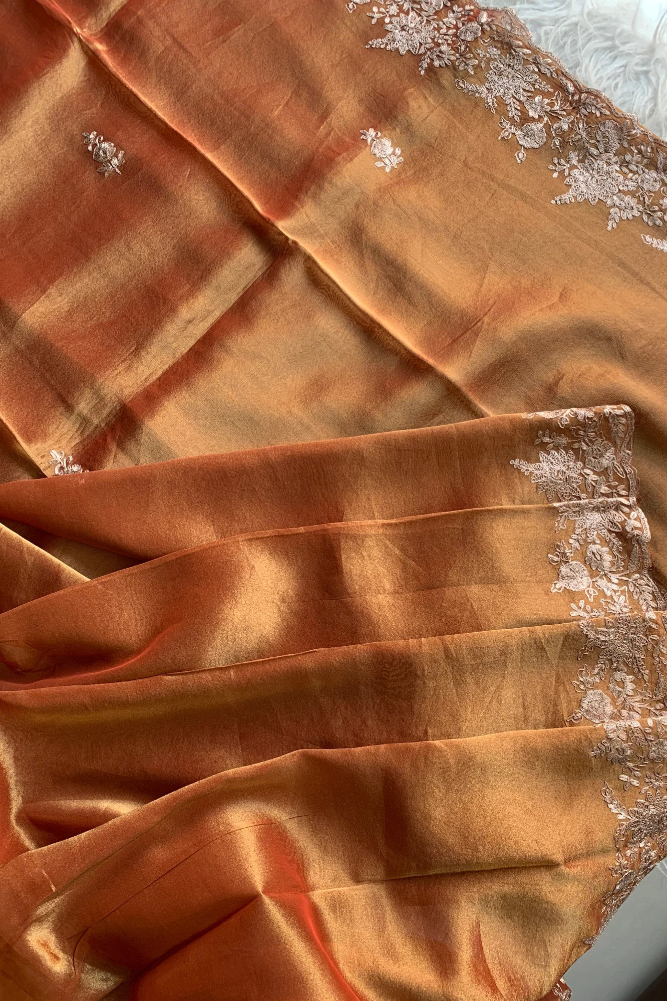 Rust Orange Pittan Tissue Saree5798 04