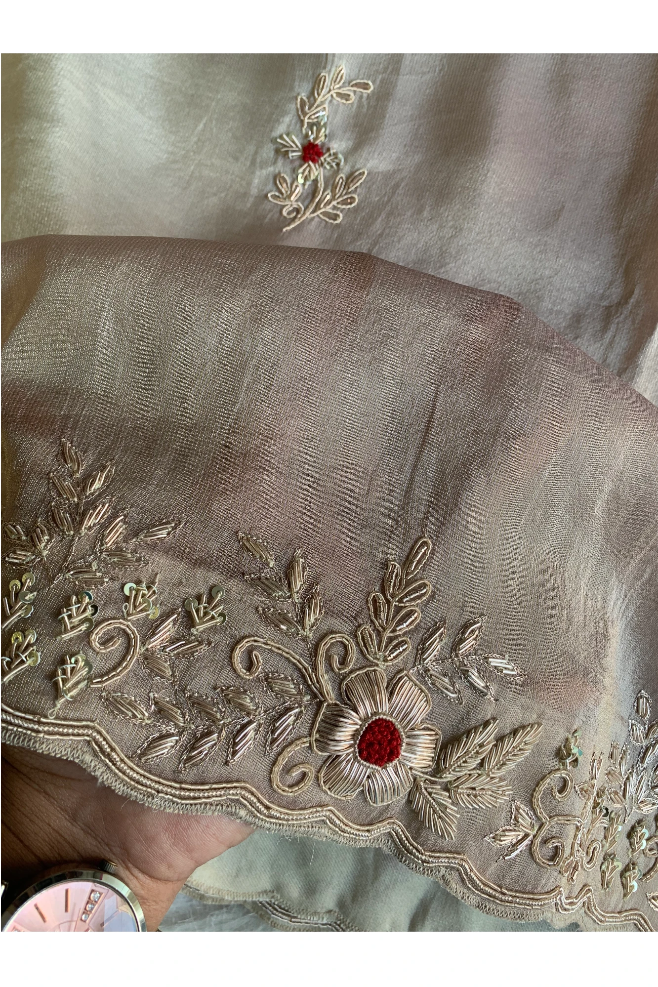 Mauve & Off White Soft Tissue Saree 5647 08