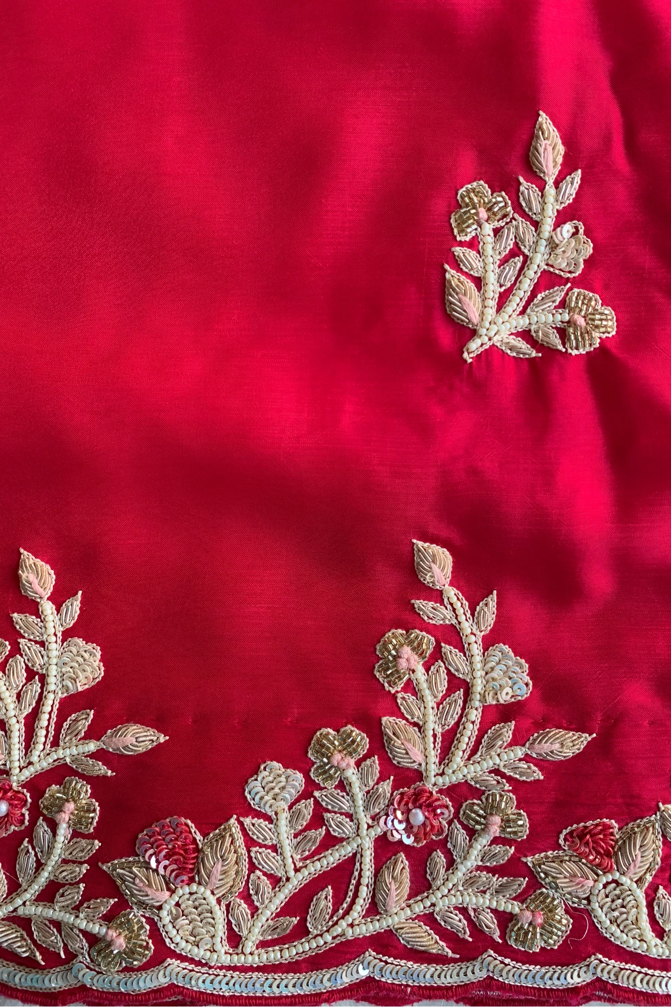 Pink Habutai Silk Saree 5639 04