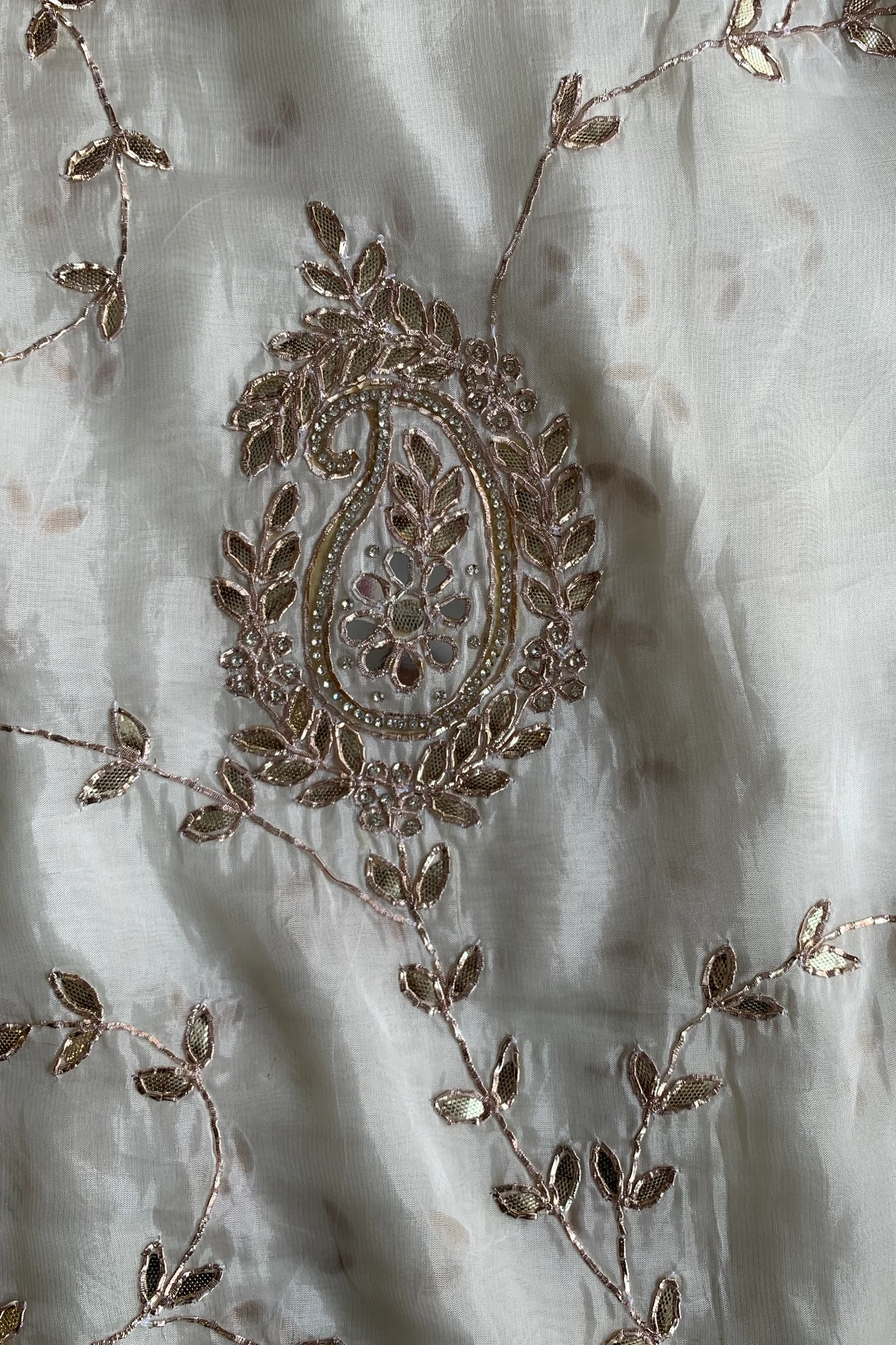 White Habutai Silk Saree 5143 13