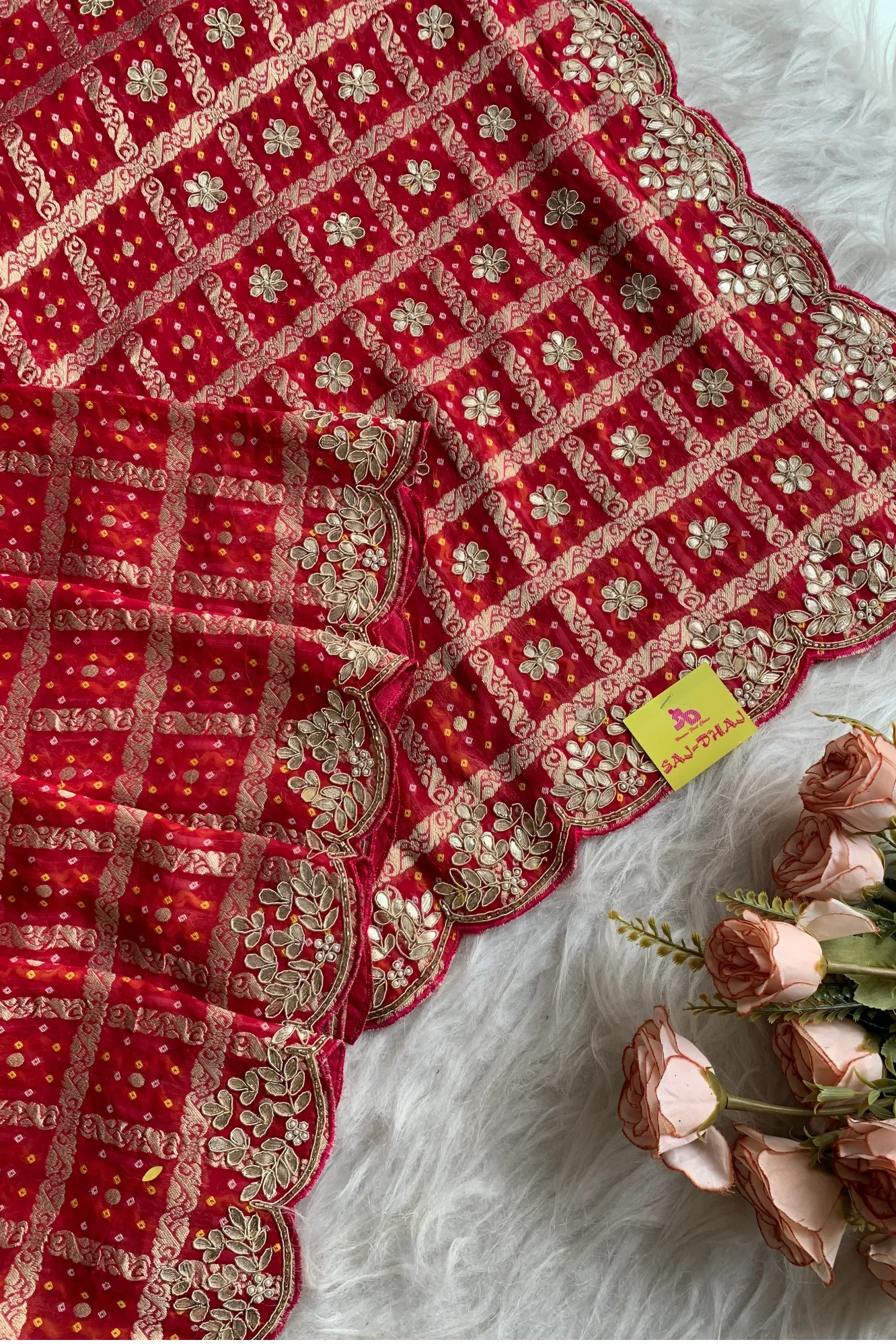 Pink Gharchola Gota Patti Saree 5700 14