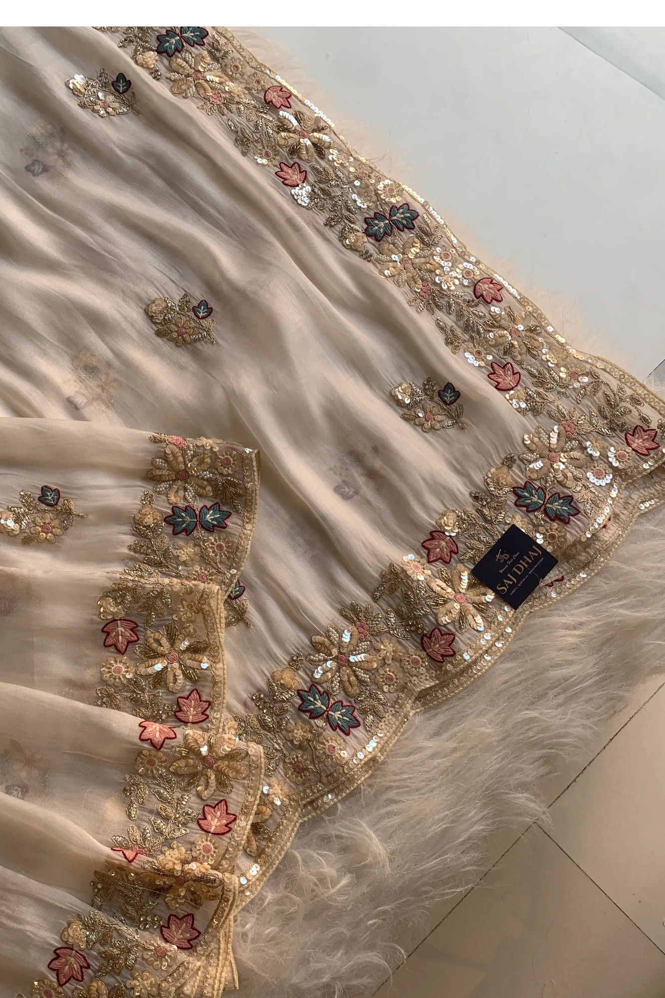 White Reyana Organza Saree 5795 01