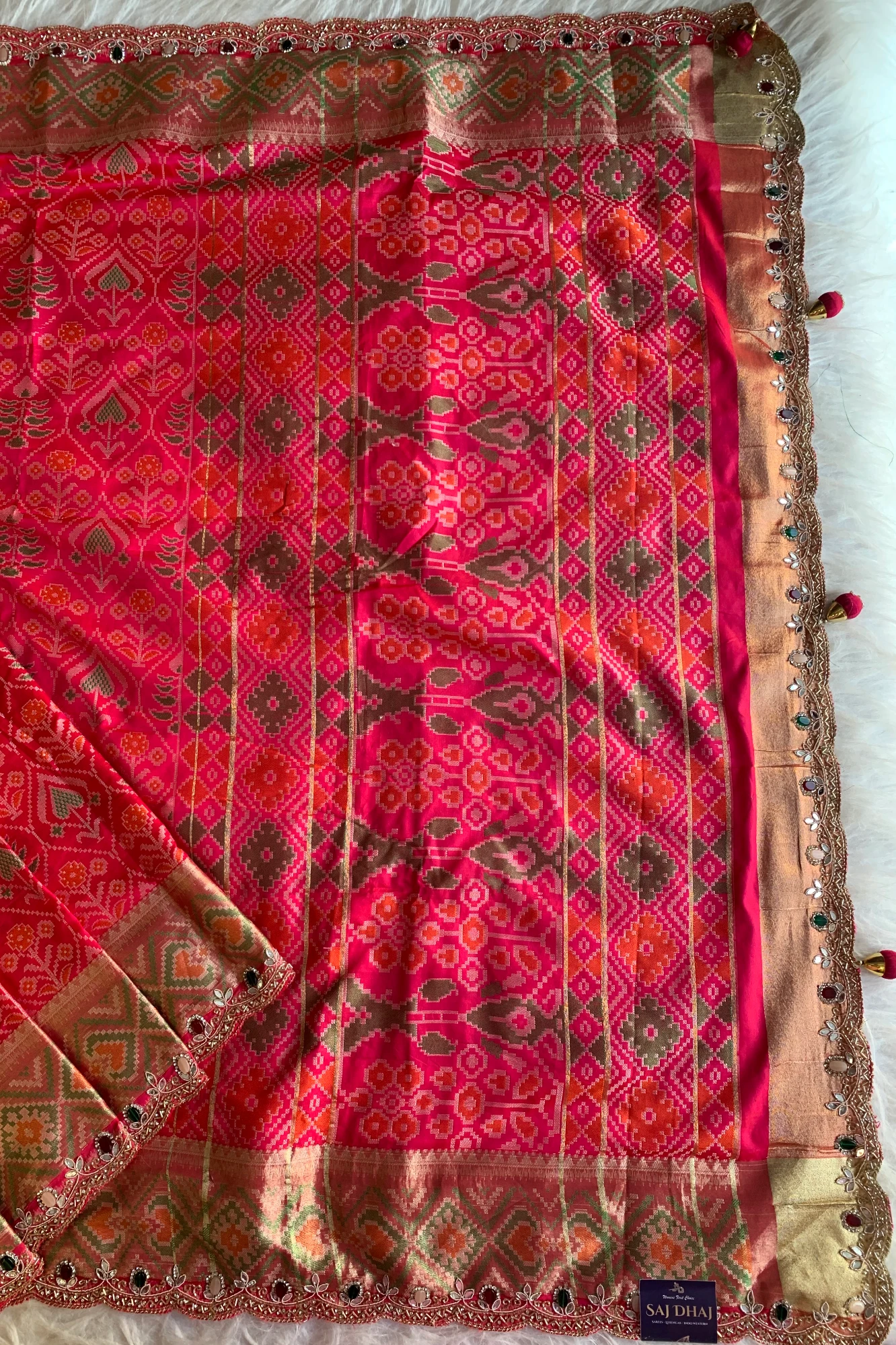 Pink Patola Jewel Work Banarasi Saree 5862 02