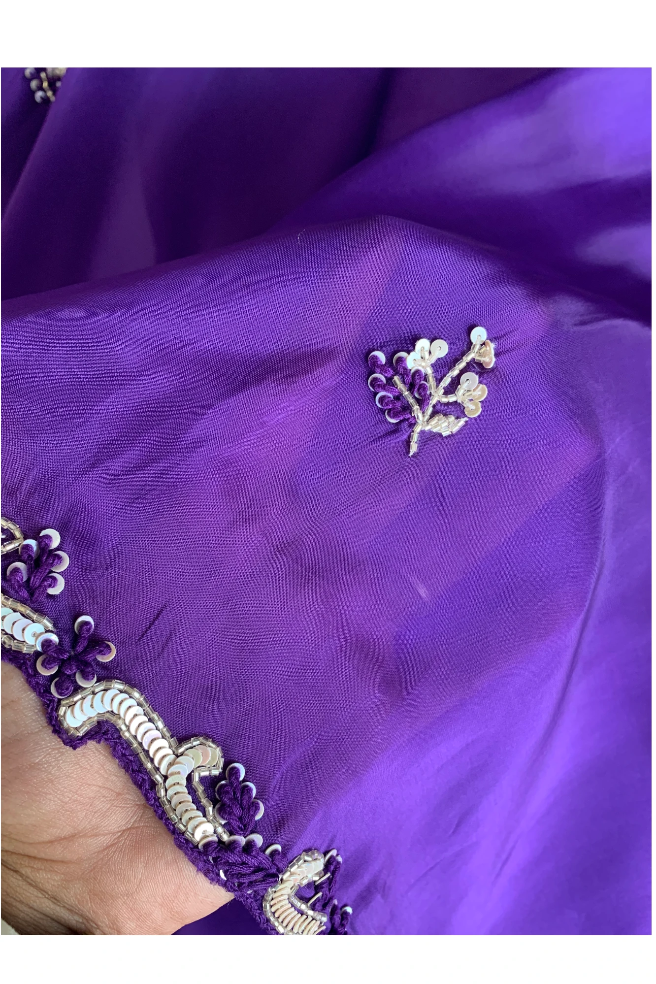 Purple Habutai Silk Saree 5650 08