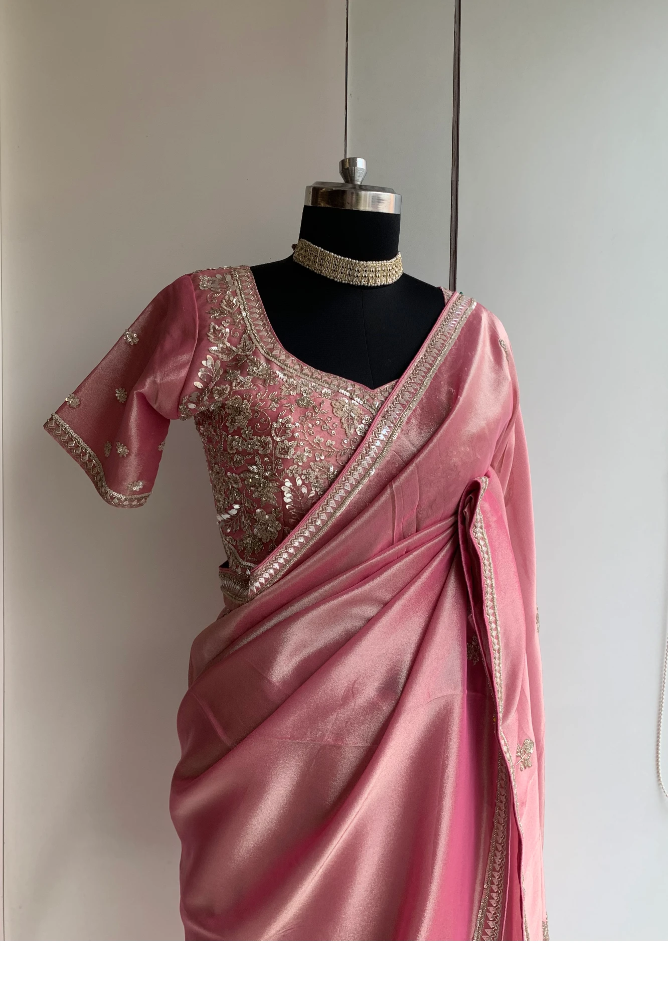 Pastel Pink Tissue Silk Saree 5525 07