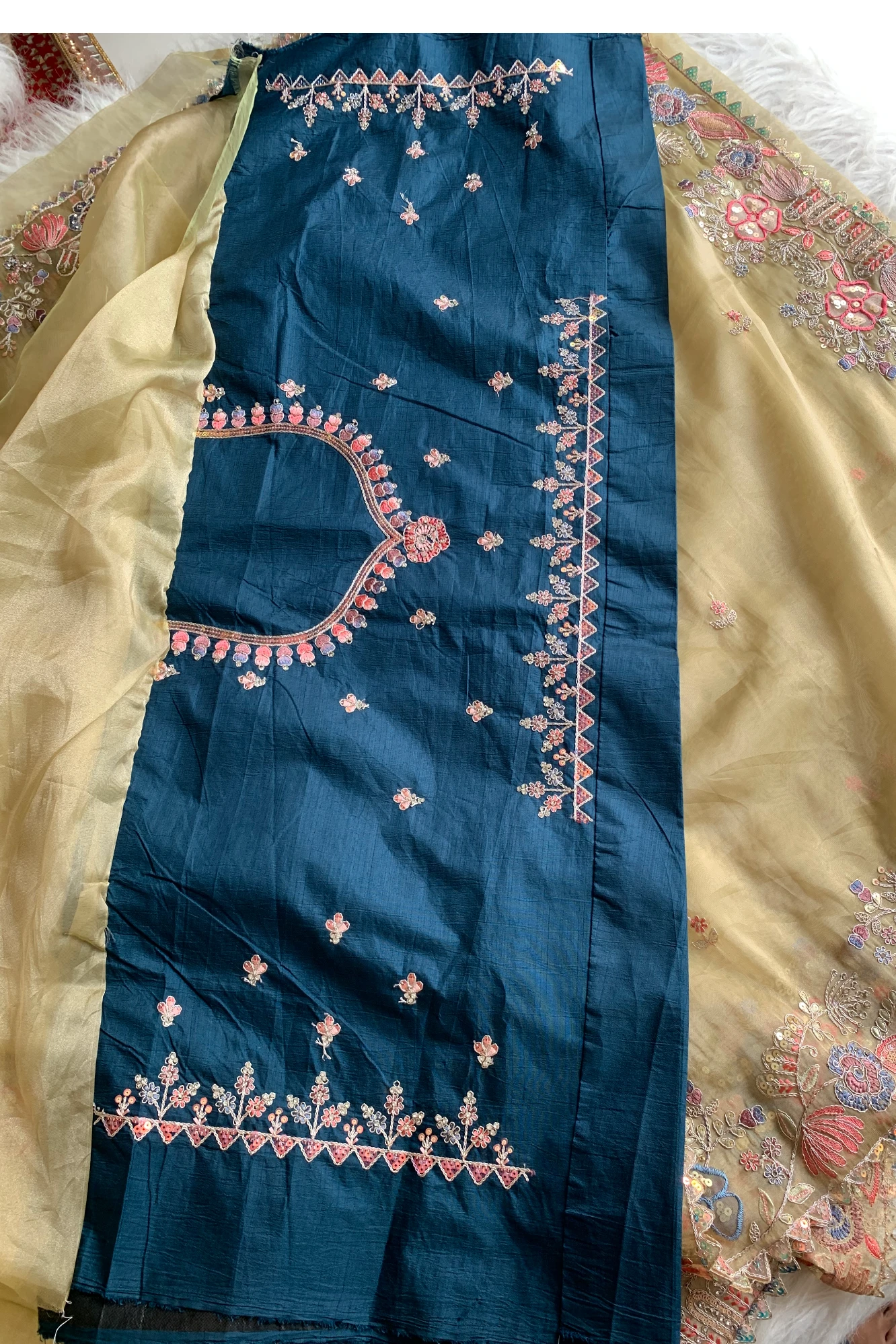 Appliue Tissue Organza Saree 5786 12