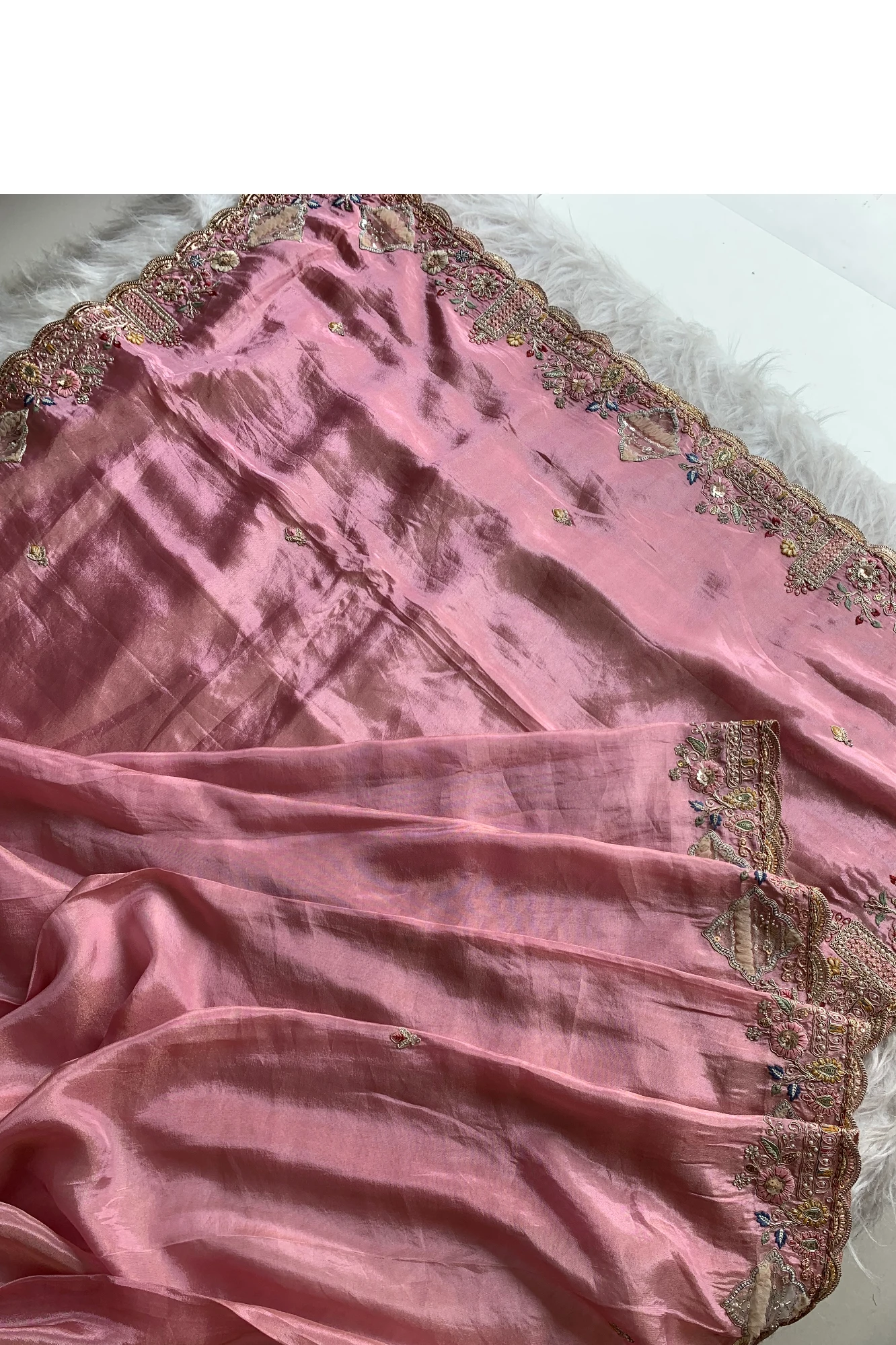 Pink Tissue sik Saree 5772 09