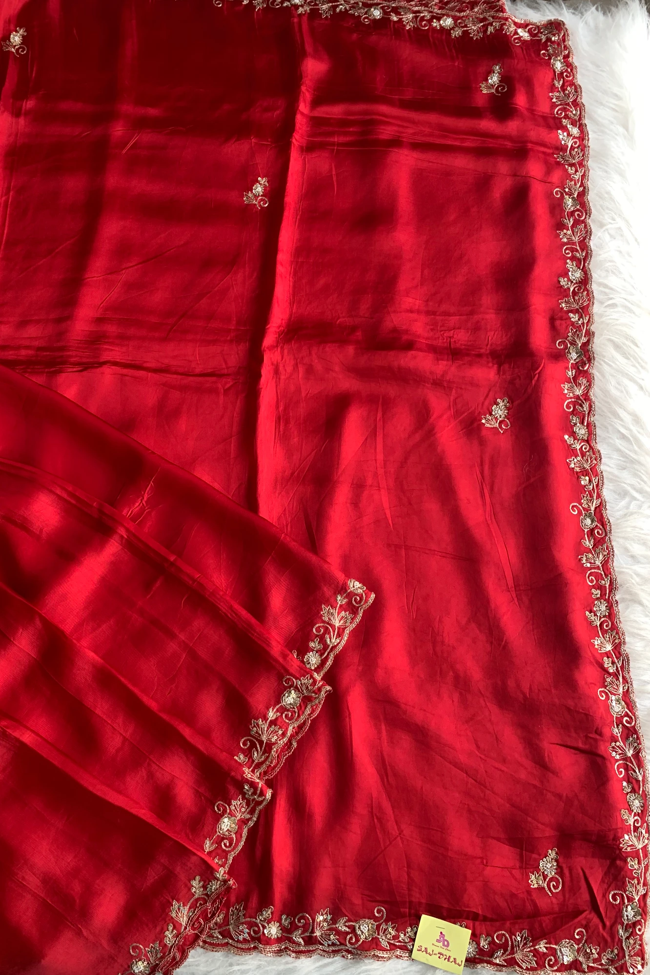 Red Russian Silk Saree 5660 03