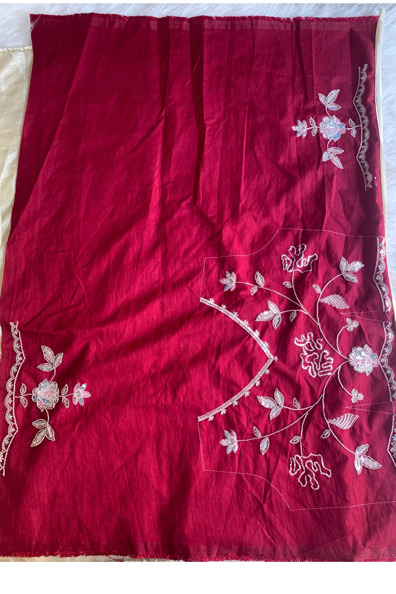 Beige Tissue Silk Saree
